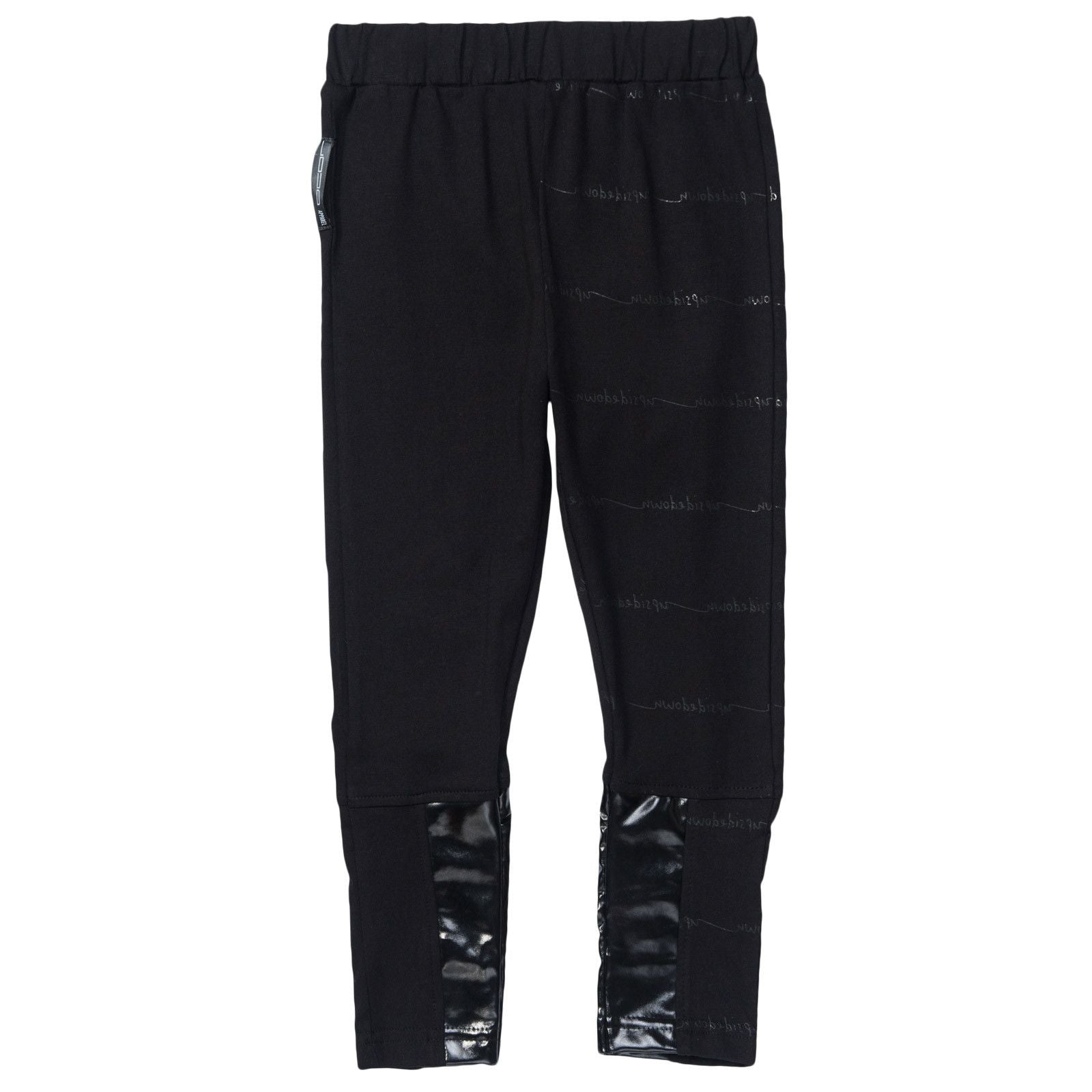 Boys&Girls Black Trouses With Black Printed Trims On Legs - CÉMAROSE | Children's Fashion Store - 1