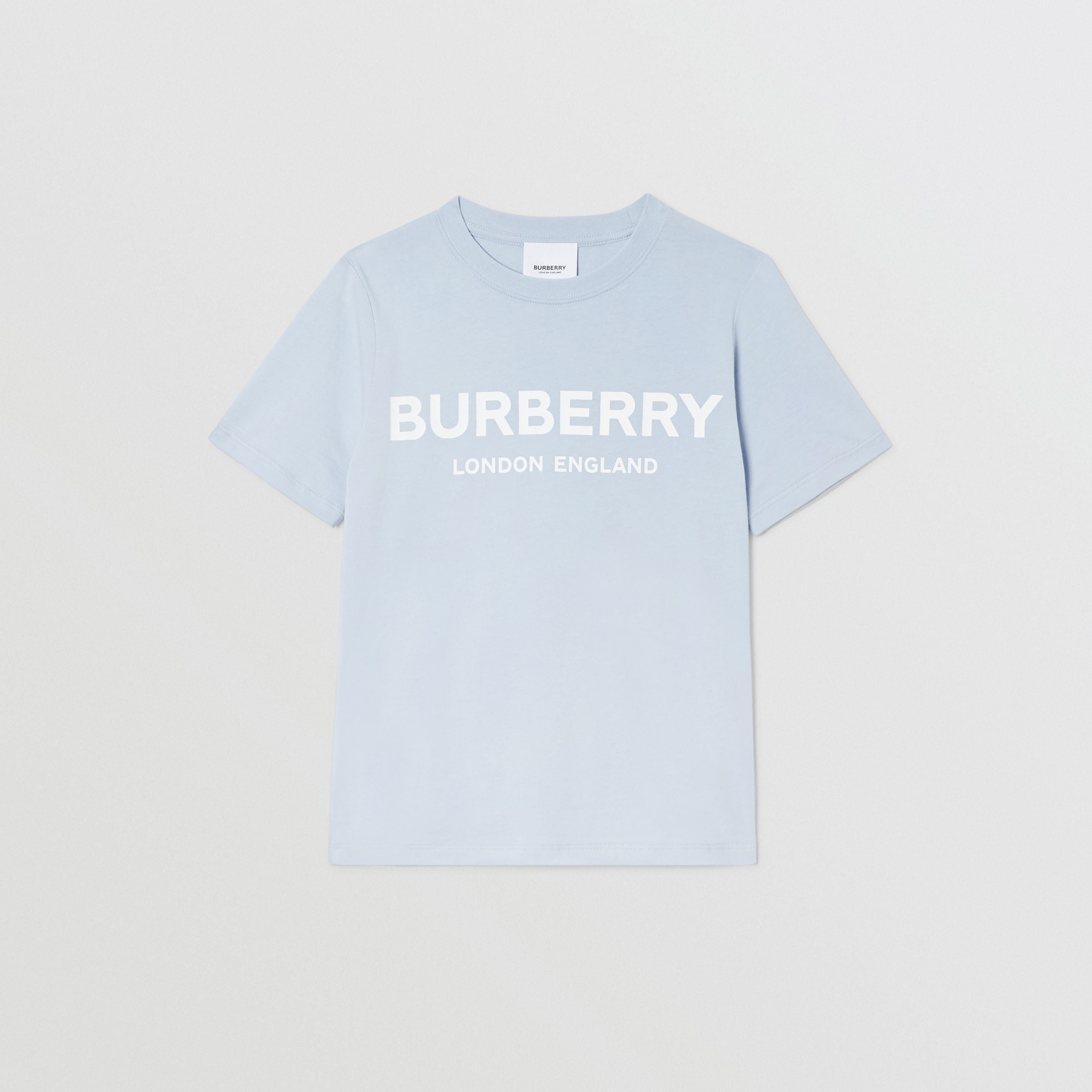 Boys Light Blue Logo Cotton T-shirt