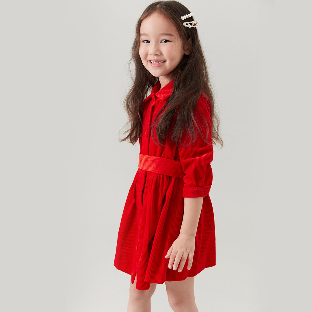 Robe Fille Lumineuse en Coton Feu