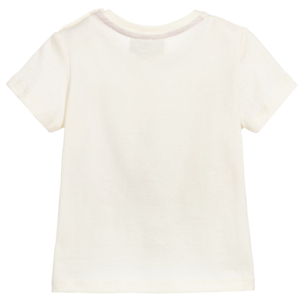 Baby Boys White Logo Cotton T-shirt