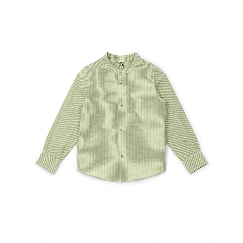 Boys Green Striped Shirt