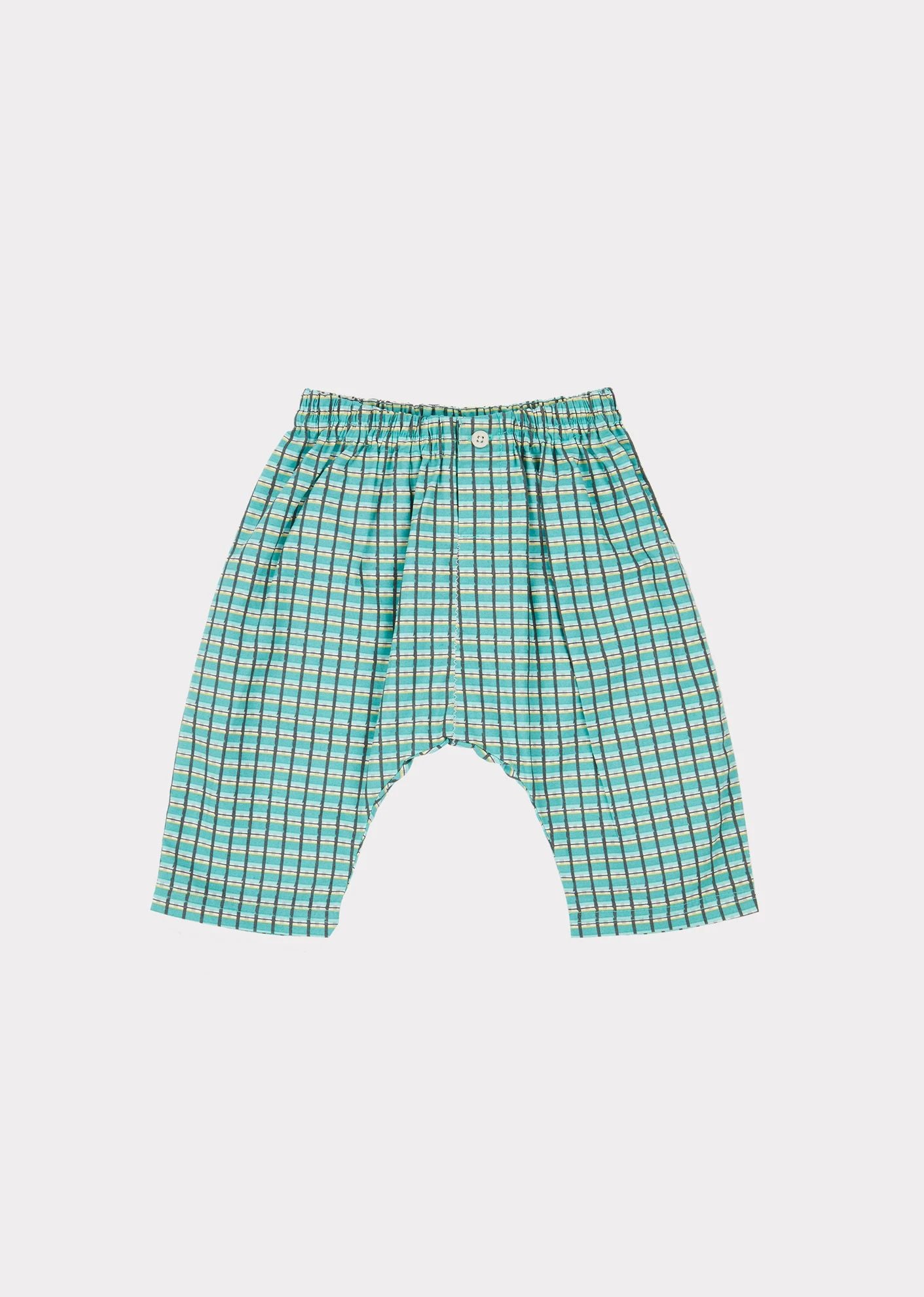 Ensemble en coton à carreaux verts pour bébés garçons et filles