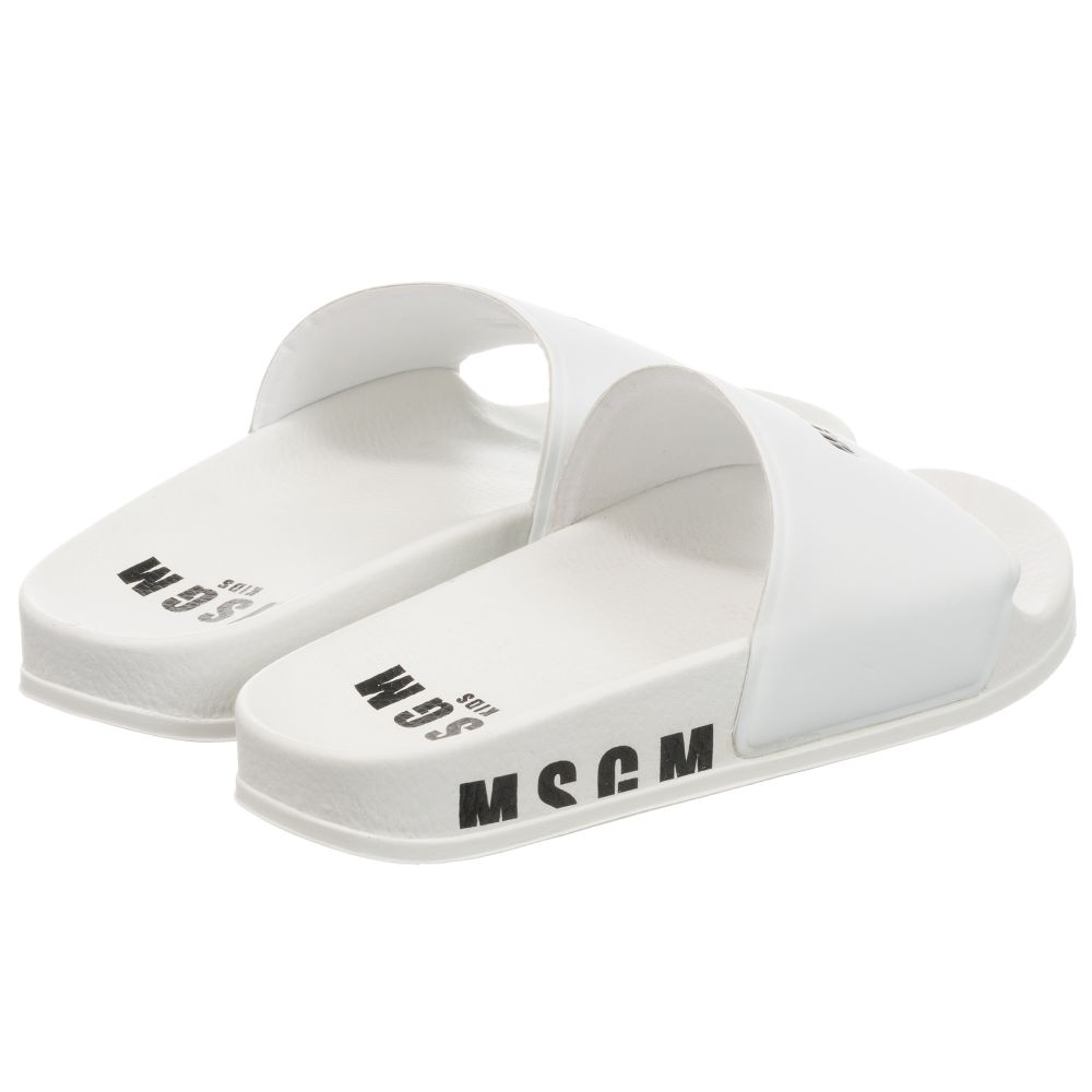 Boys & Girls White Logo Sandals