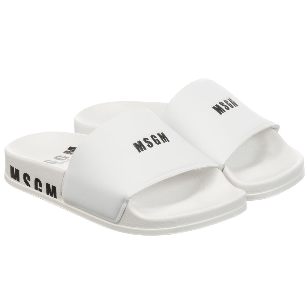 Boys & Girls White Logo Sandals