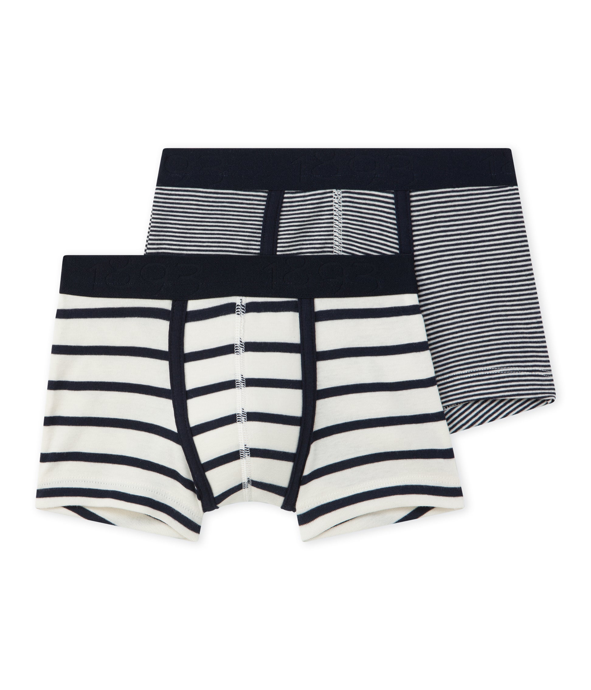 Boys White & Black Cotton Underwear Sets