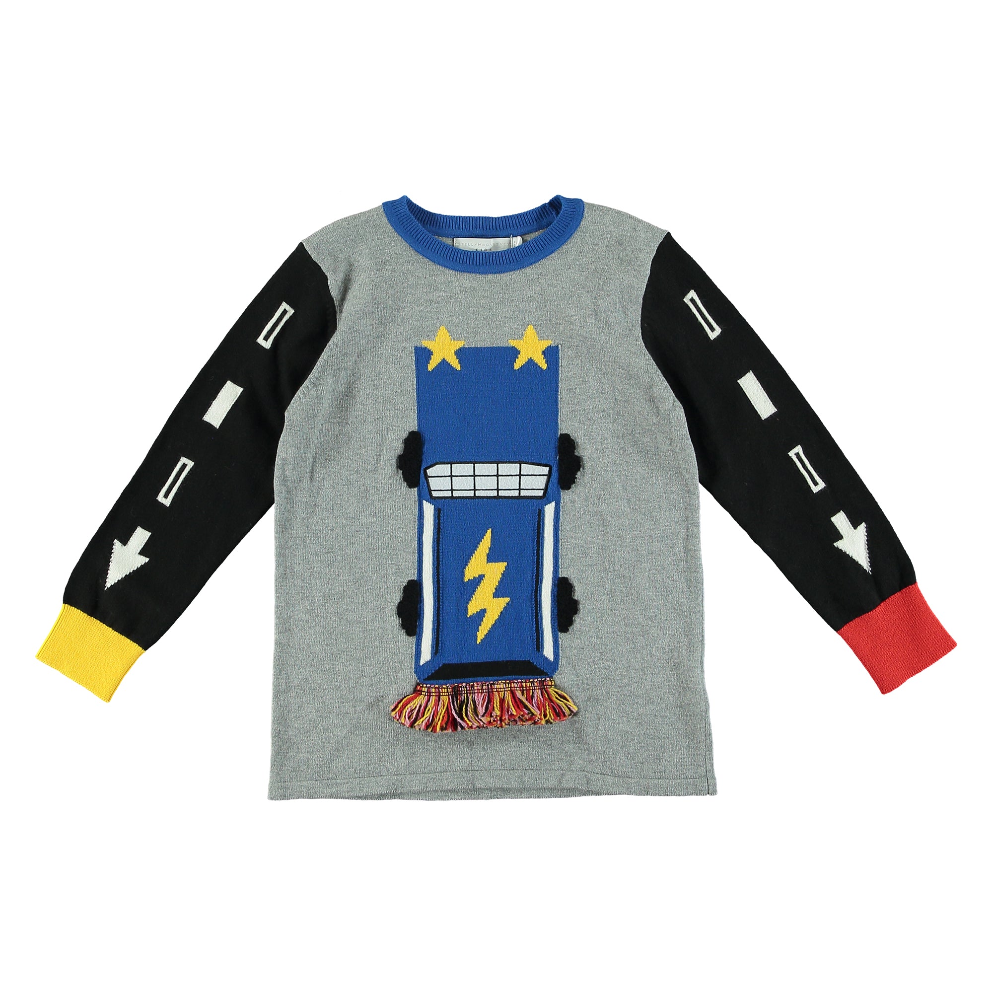 Boys Grey Cotton Lucky Jumper