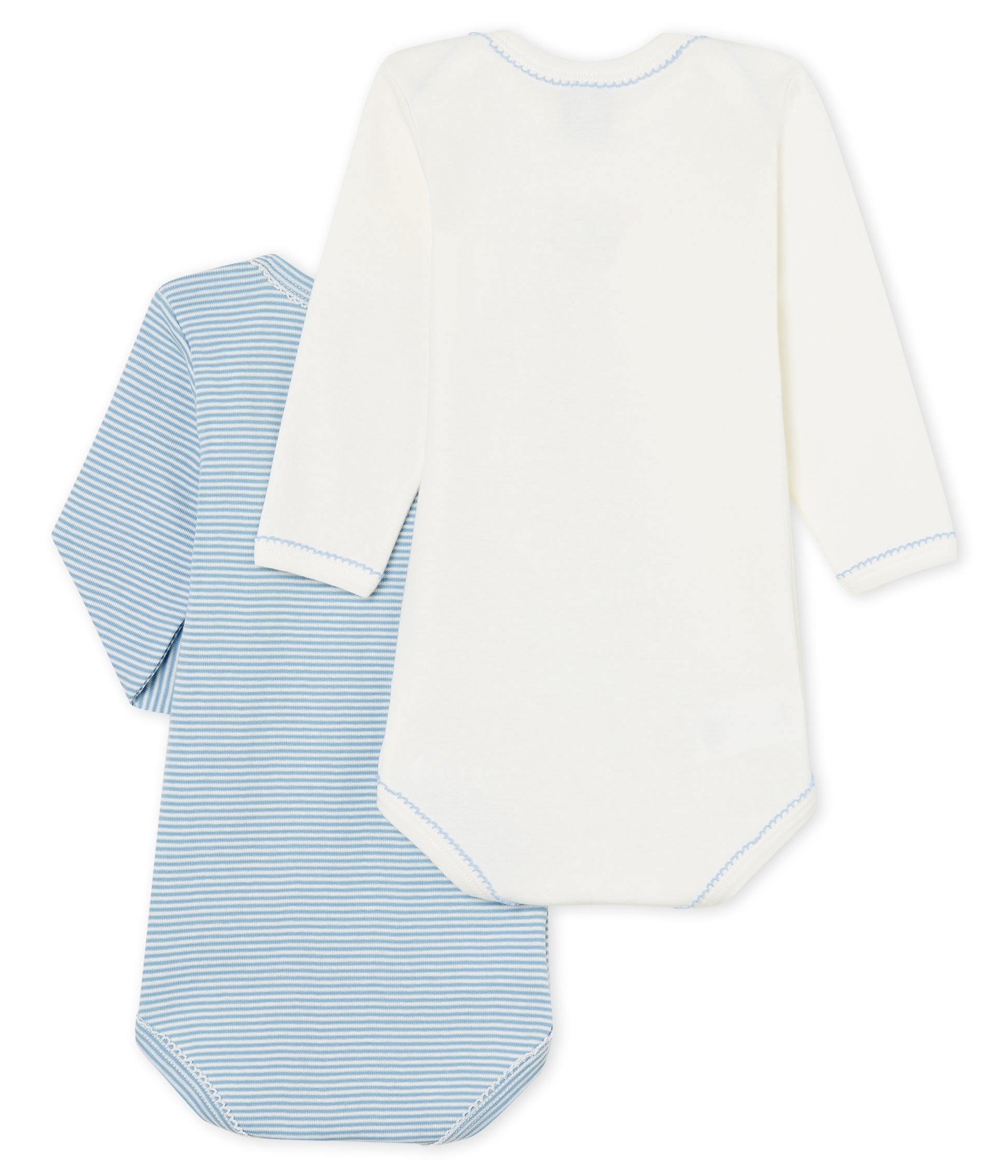 Baby Boys White & Blue Cotton Sets