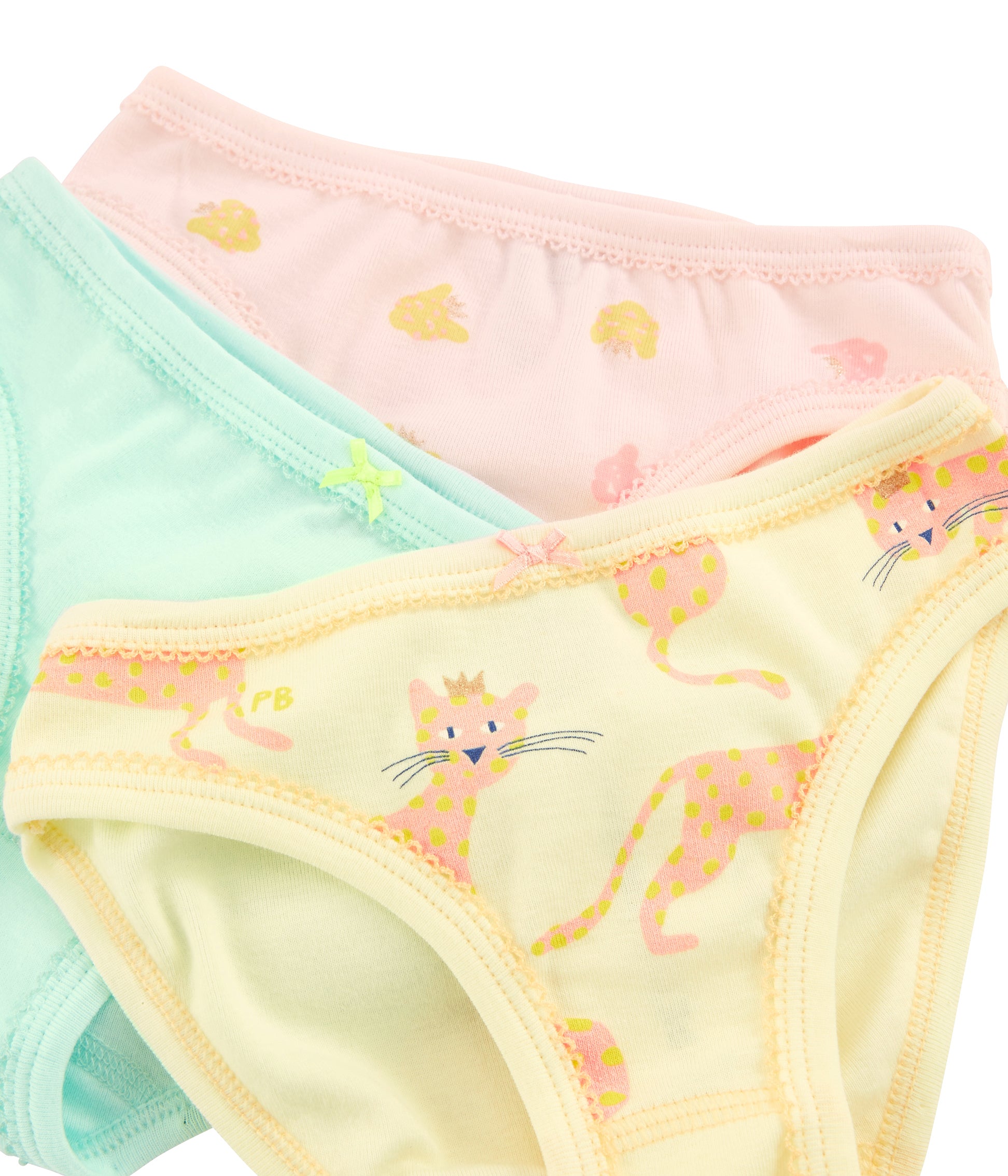 Lot de 3 slips en coton multicolores pour filles