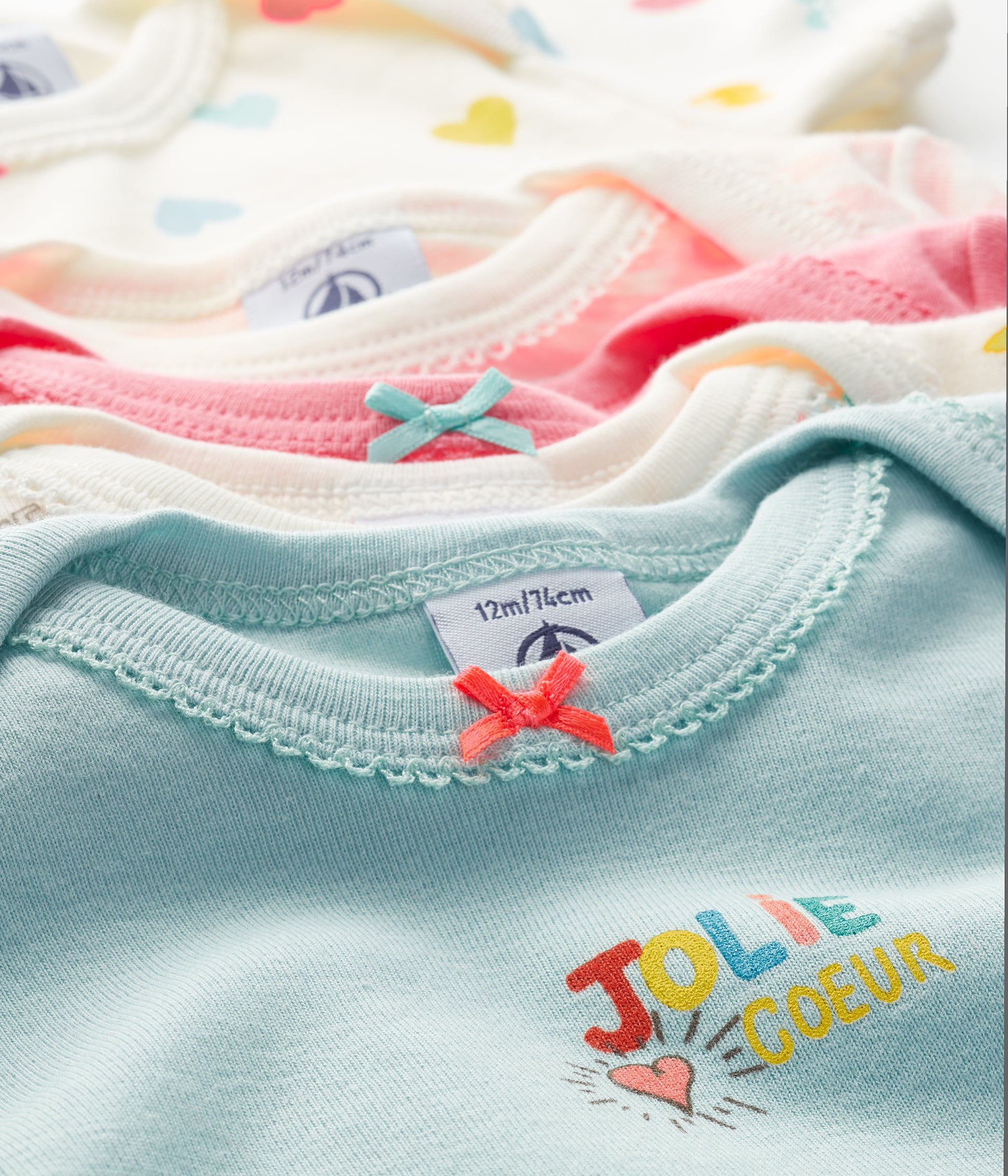 Ensemble de 5 Grenouillères Bébé Fille en Coton Multicolore