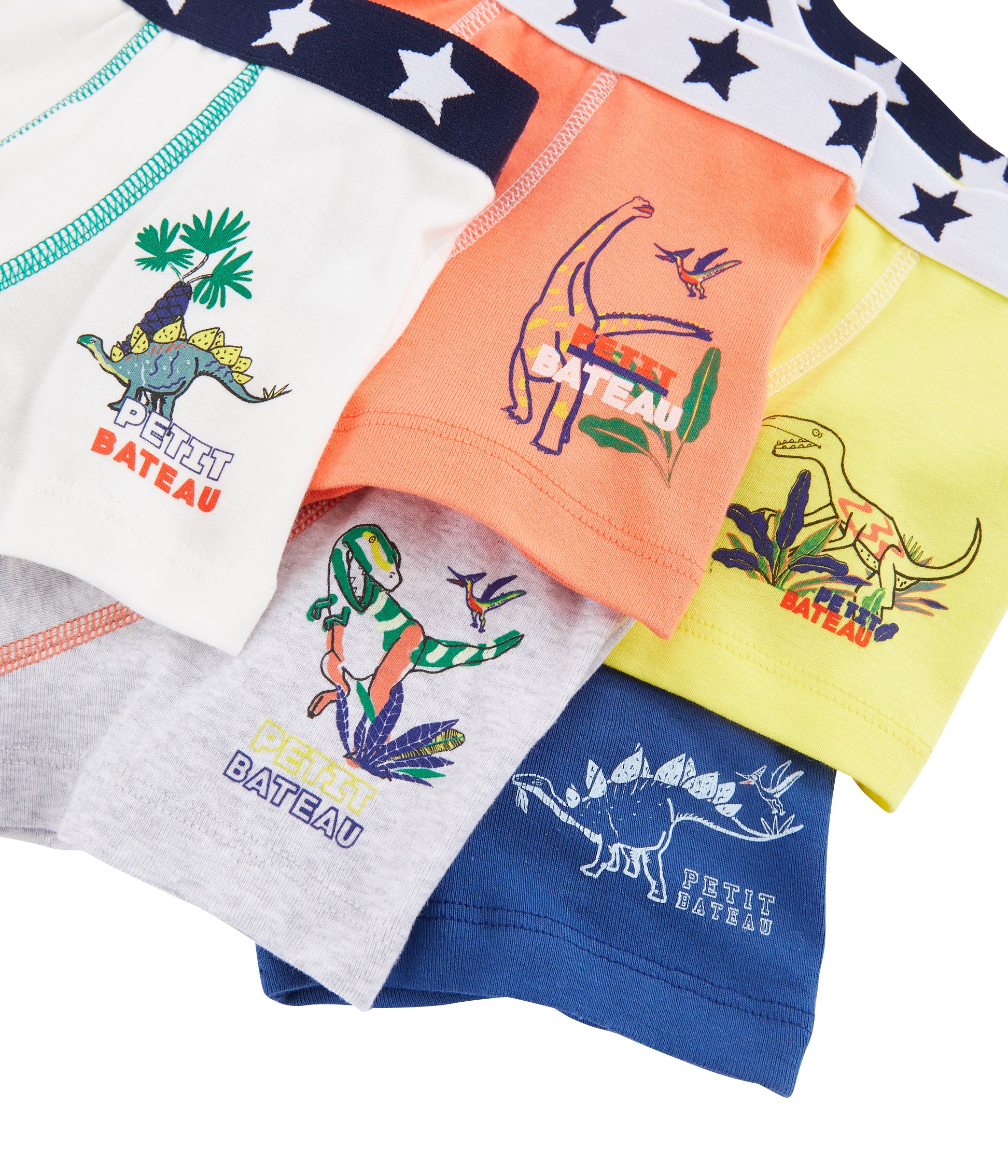 Lot de 5 caleçons en coton multicolore pour garçons