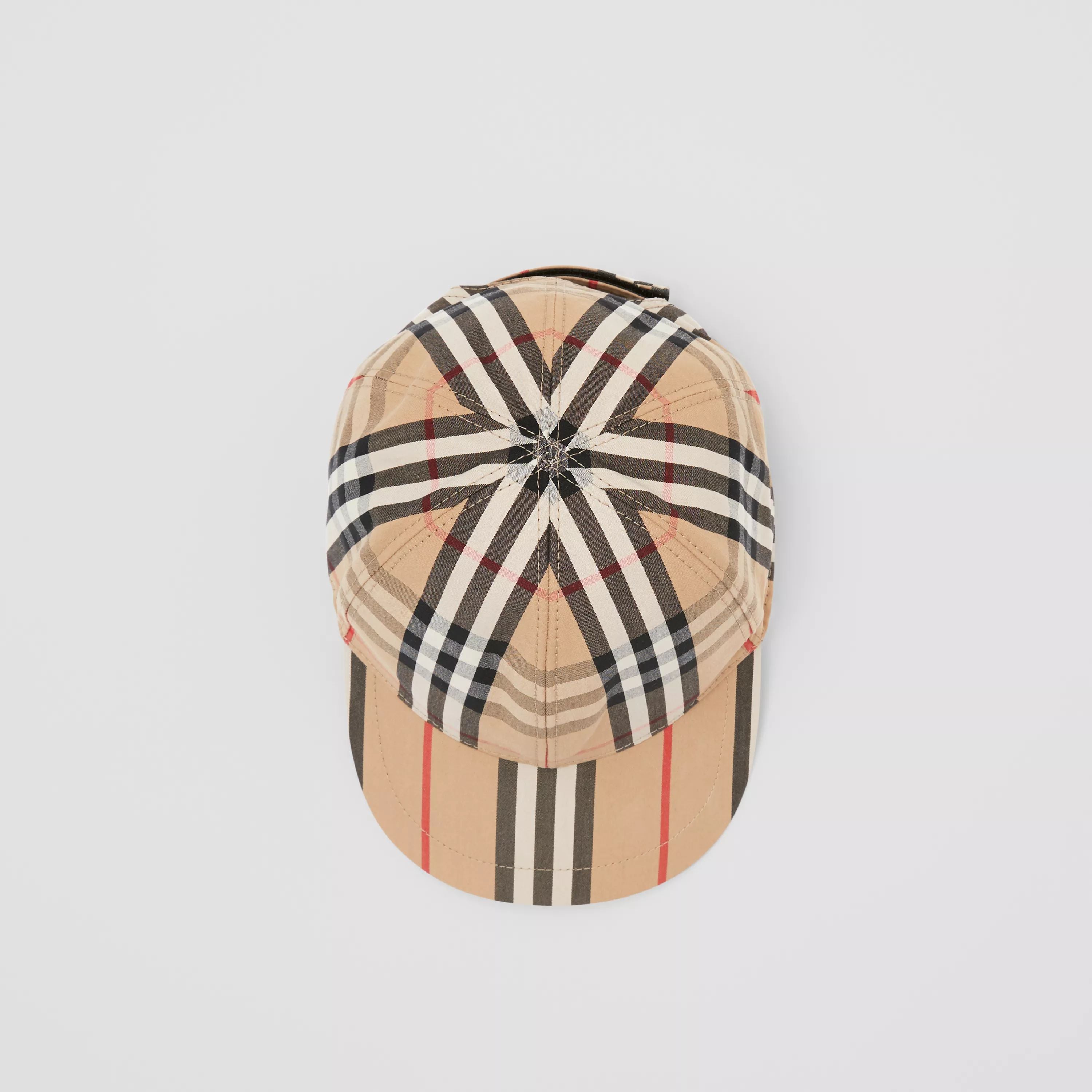 Casquette en coton à carreaux beige pour garçon et fille