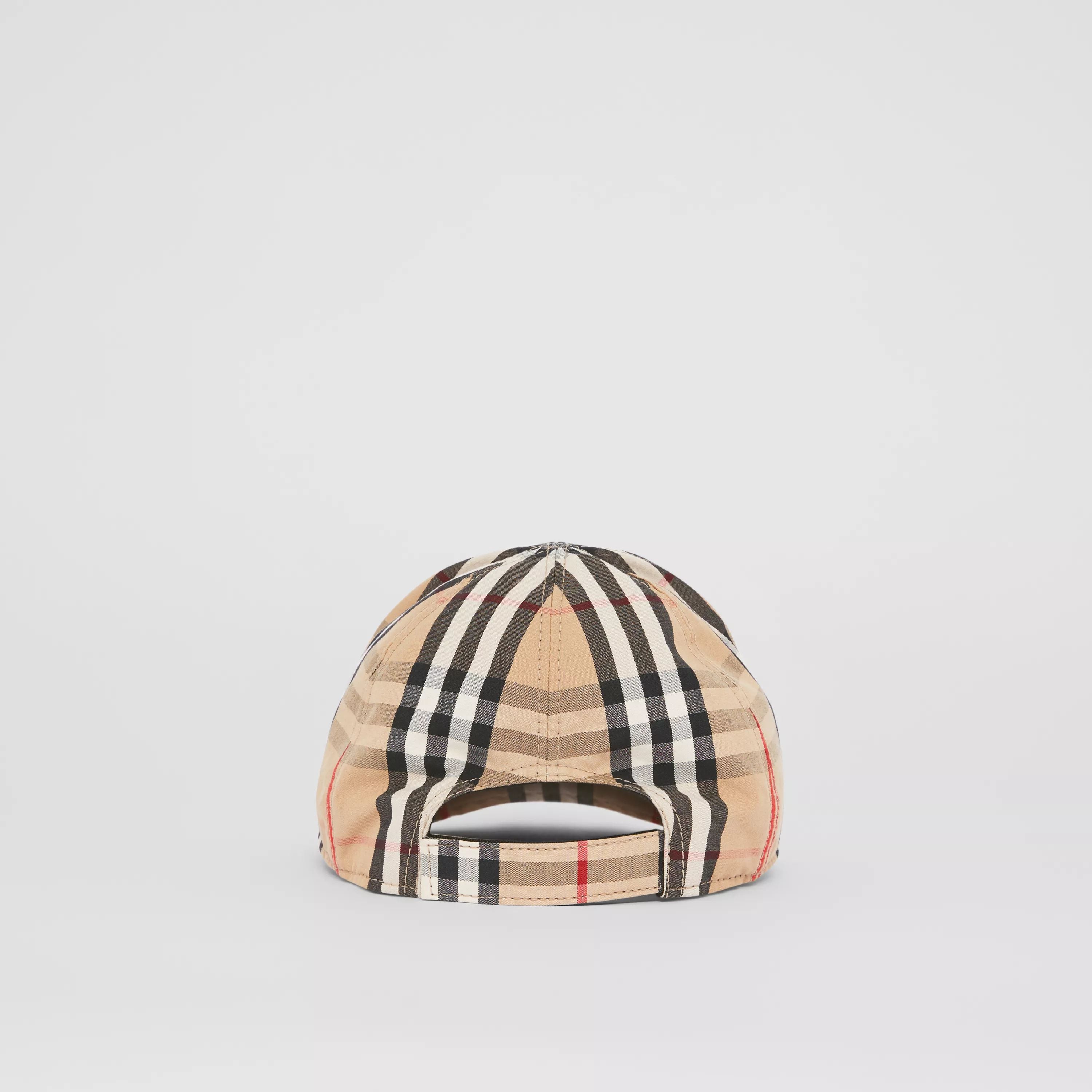 Casquette en coton à carreaux beige pour garçon et fille