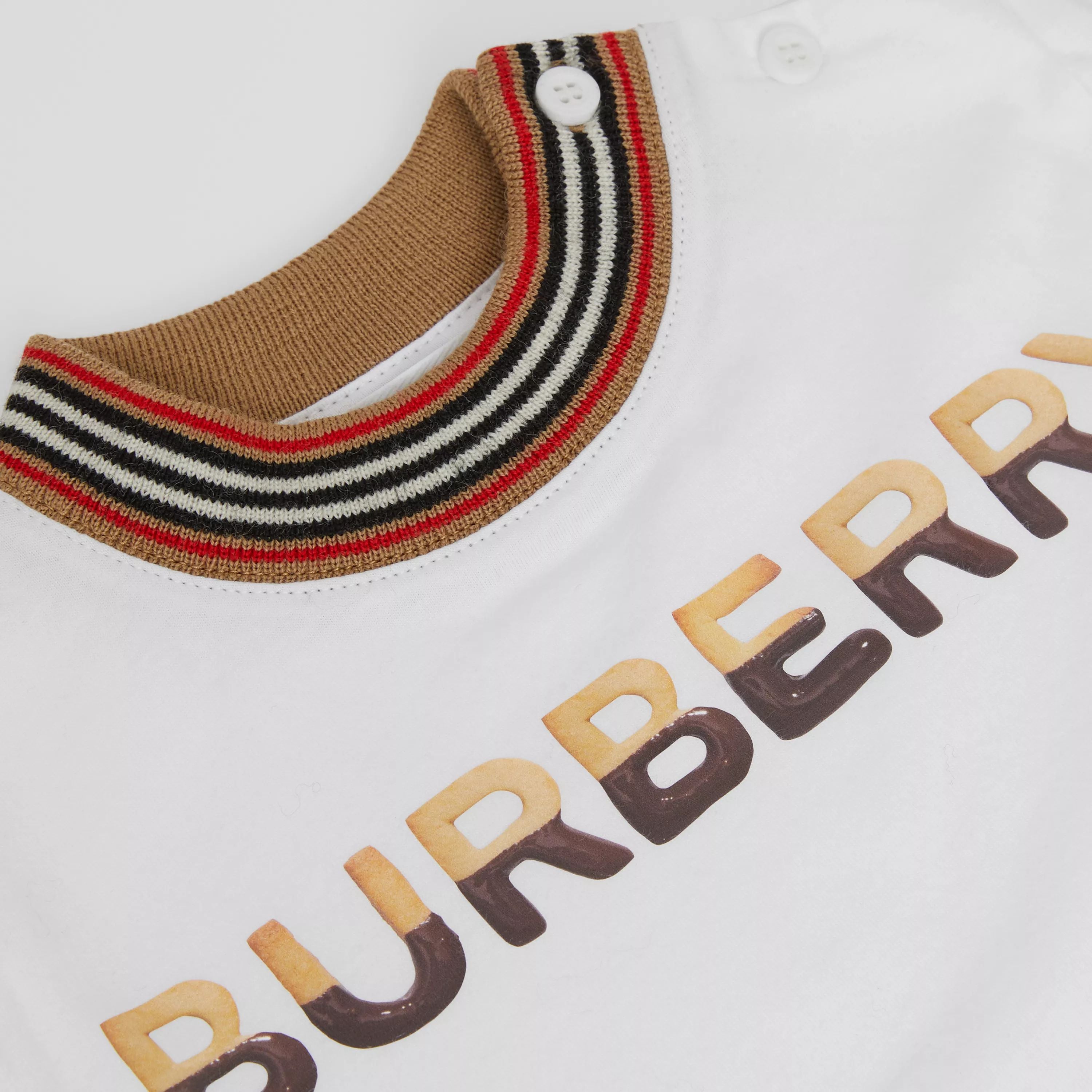 T-shirt en coton blanc à logo pour bébé garçon