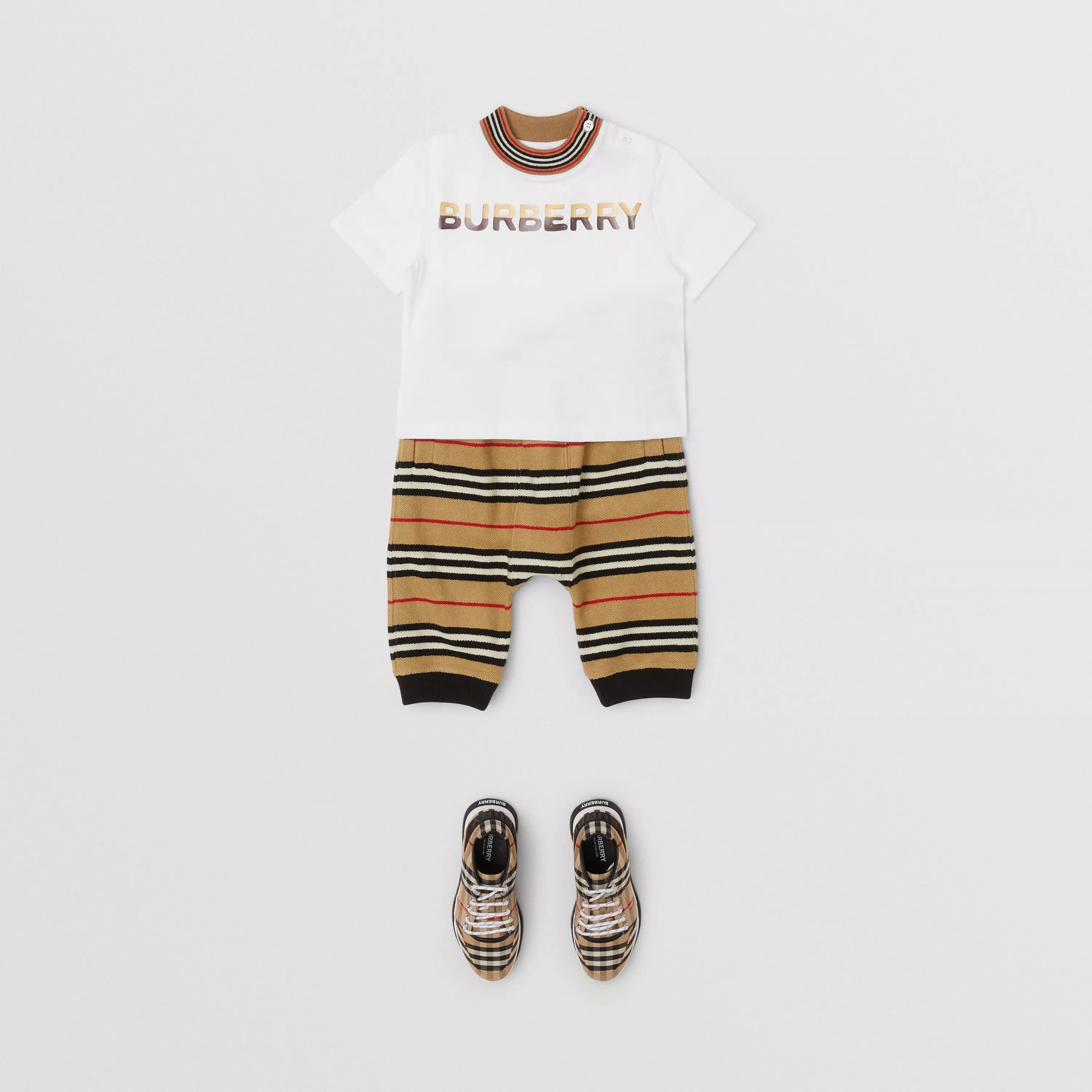 T-shirt en coton blanc à logo pour bébé garçon