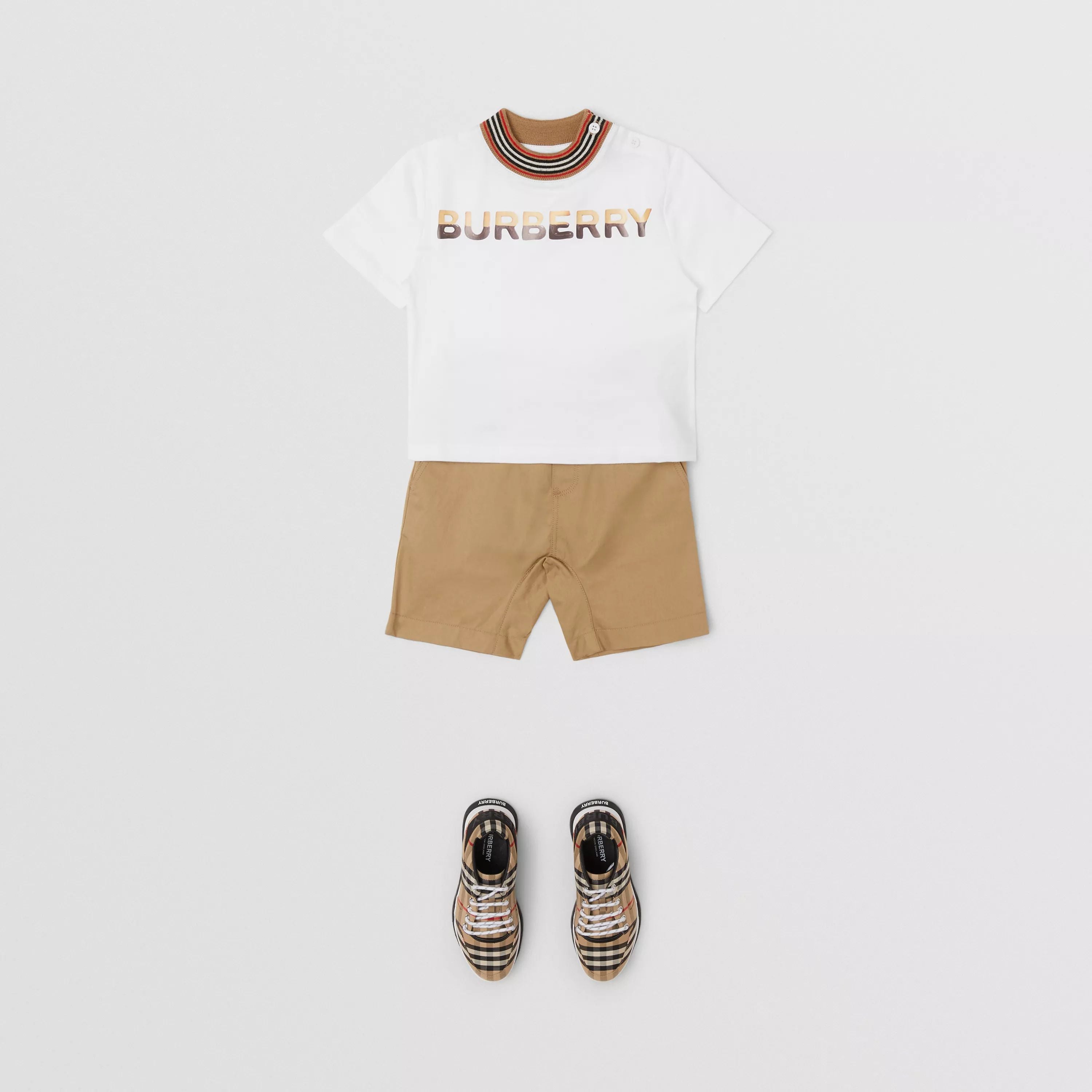 T-shirt en coton blanc à logo pour bébé garçon