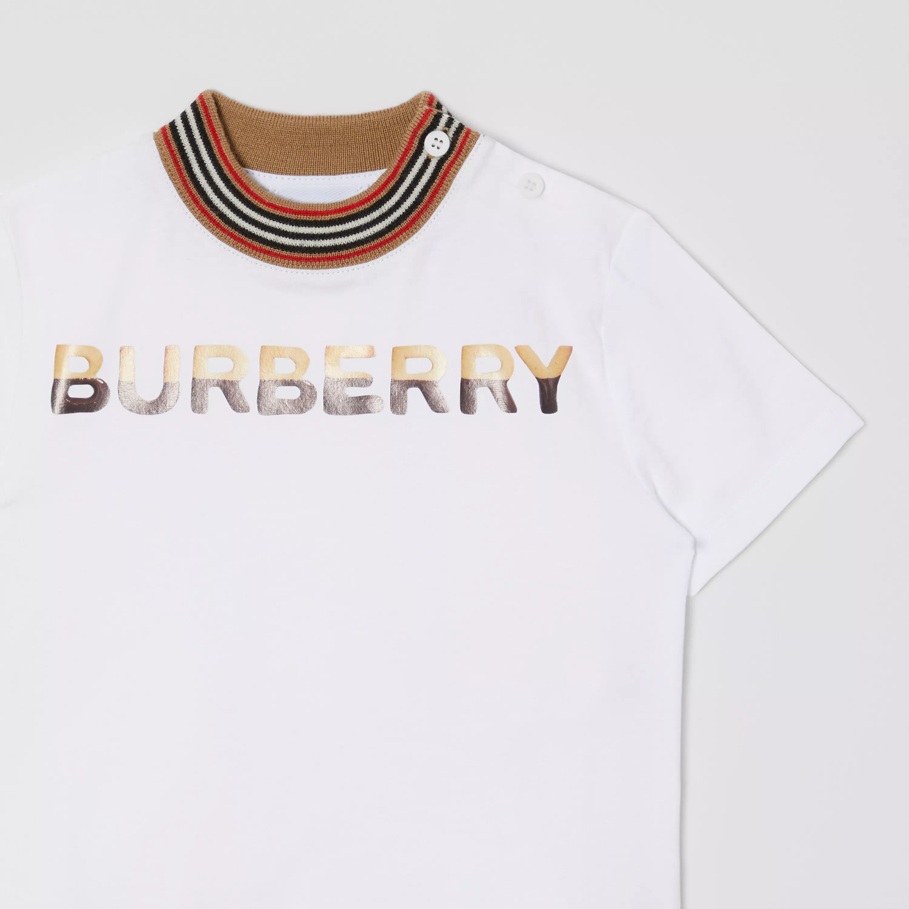 T-shirt en coton blanc à logo pour bébé garçon