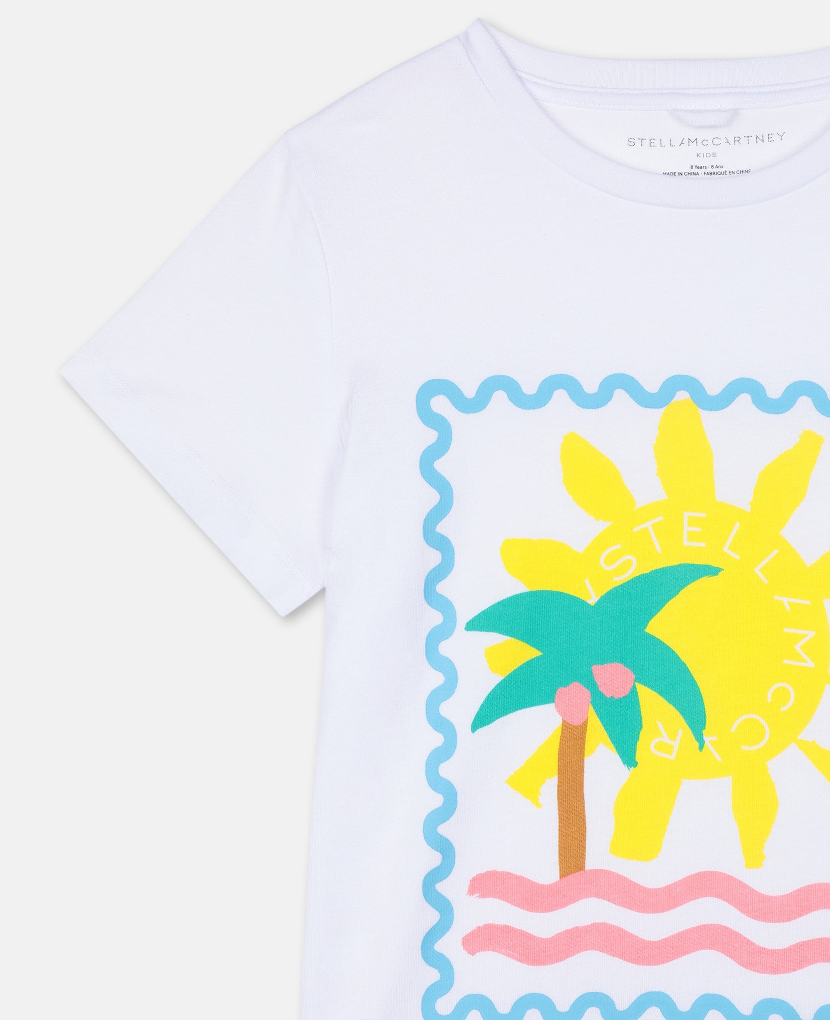 T-shirt en coton blanc imprimé pour filles