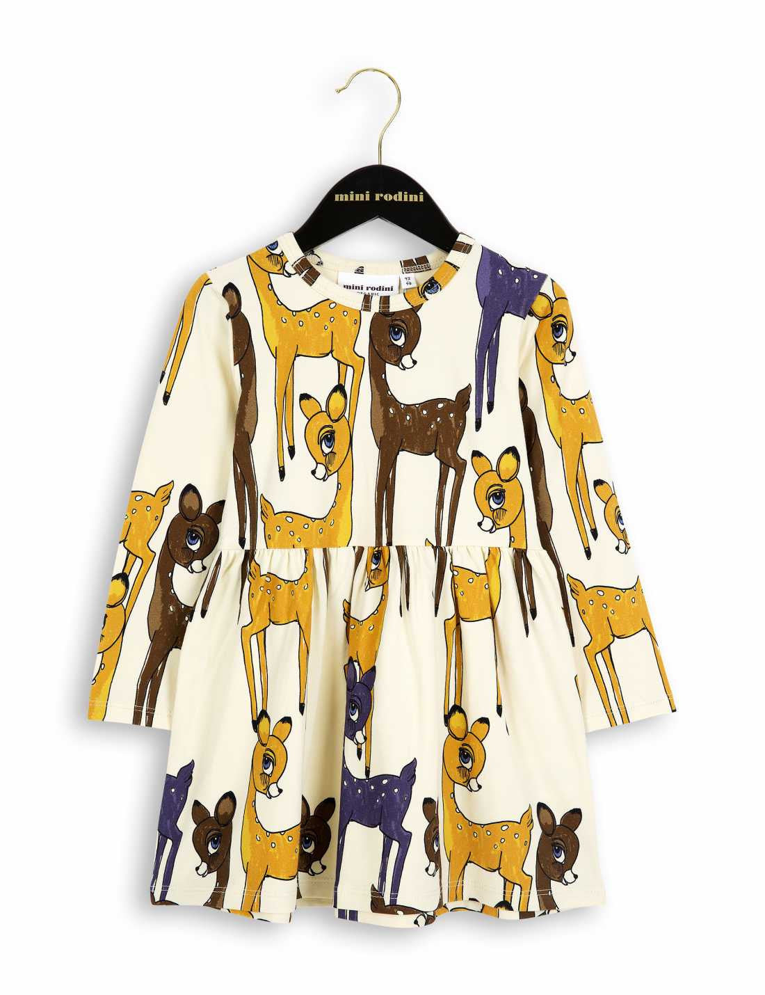 Girls Ivory & Brown Deer Organic Cotton Dress - CÉMAROSE | Children's Fashion Store - 1
