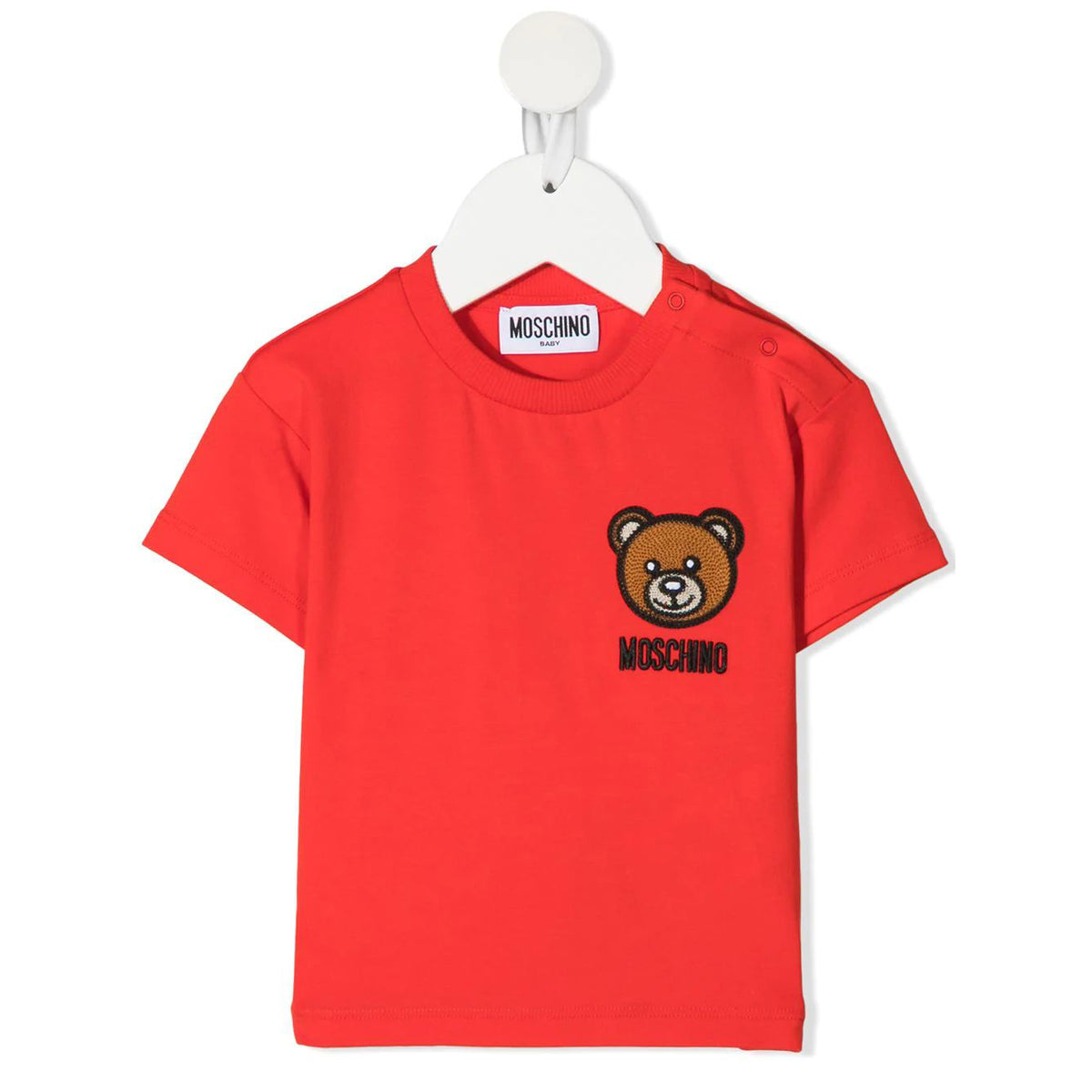 T-shirt rouge en coton pour bébés garçons et filles