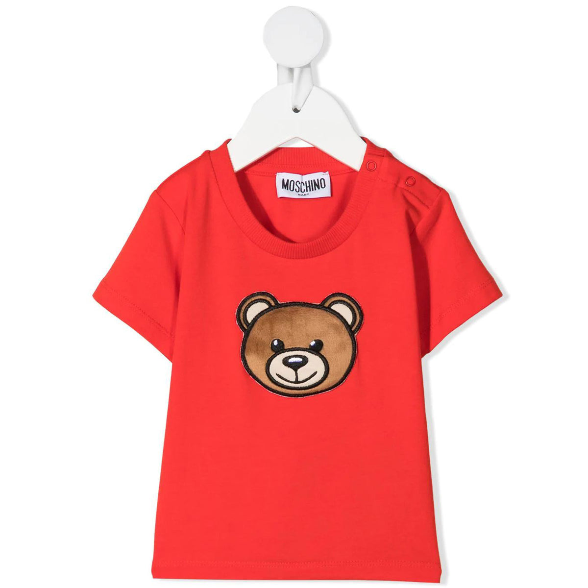 T-shirt en coton à logo rouge pour bébés garçons et filles