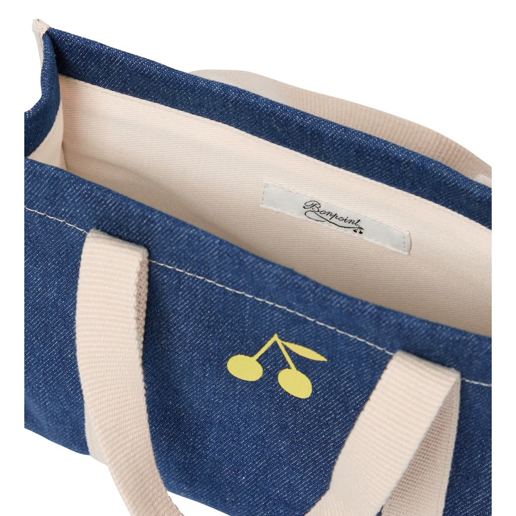 Sac en jean cerises bleues pour filles