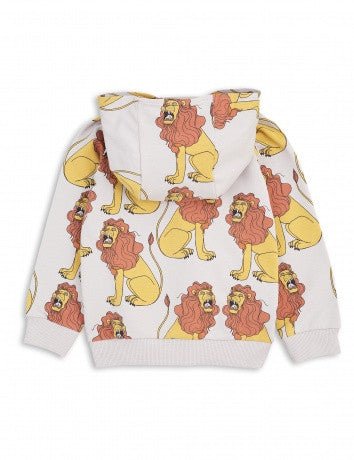 Boys Light Grey Lion Printed Zip-up Top