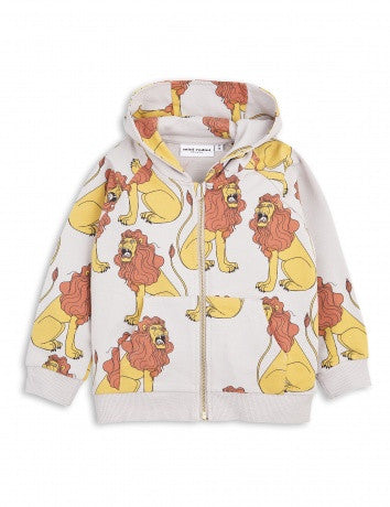 Boys Light Grey Lion Printed Zip-up Top