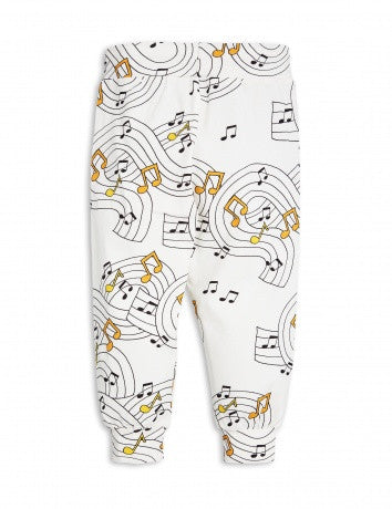 Boys & Girls Ivory Music Notes Printed Tracksuit Trousers