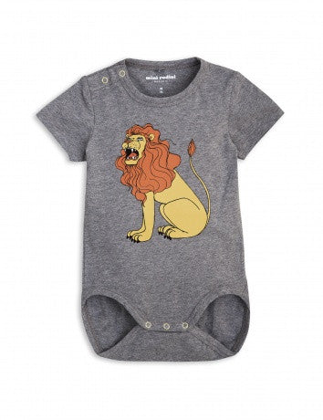Baby Boys Grey Lion Babysuit