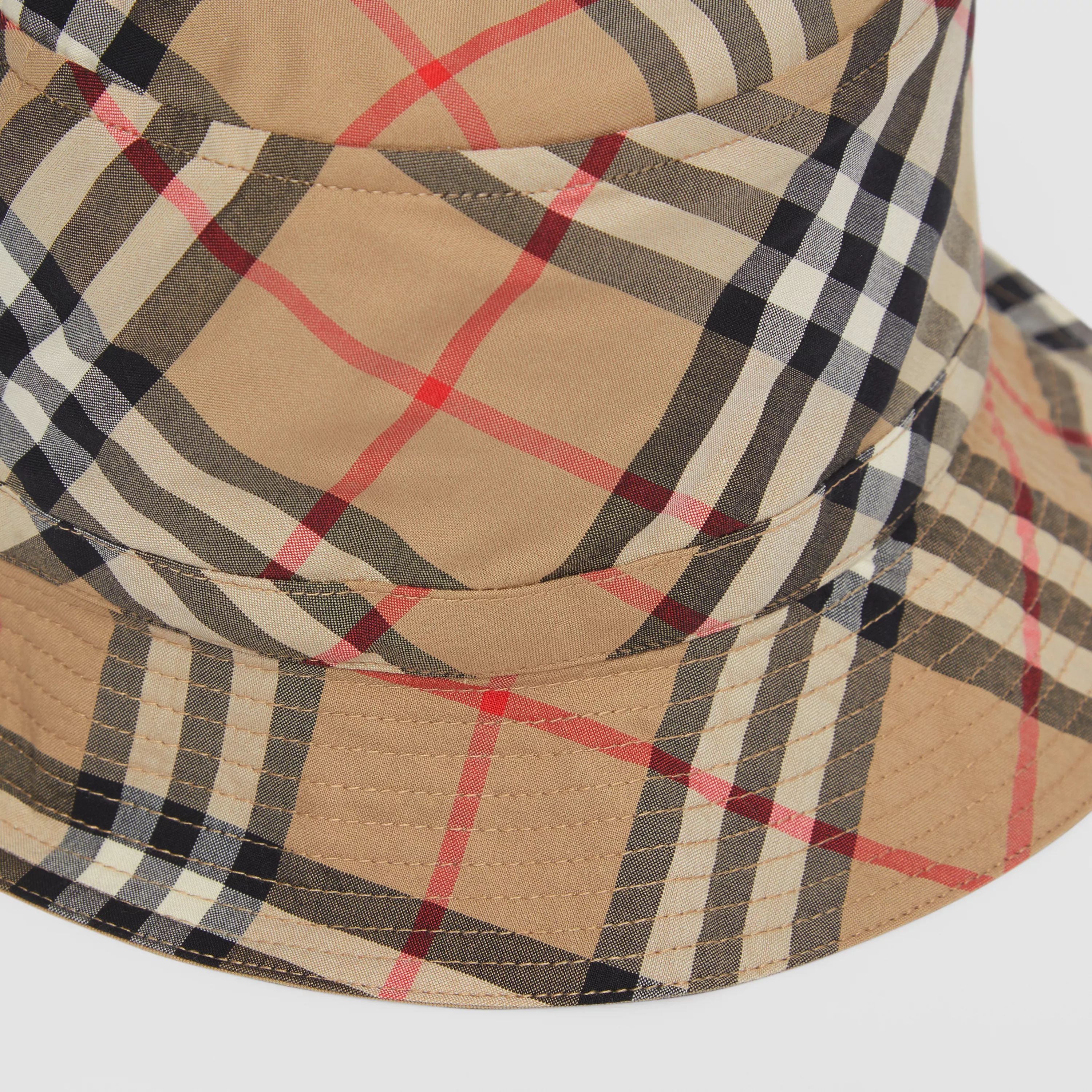 Chapeau en Coton à Carreaux Beige pour Garçons et Filles