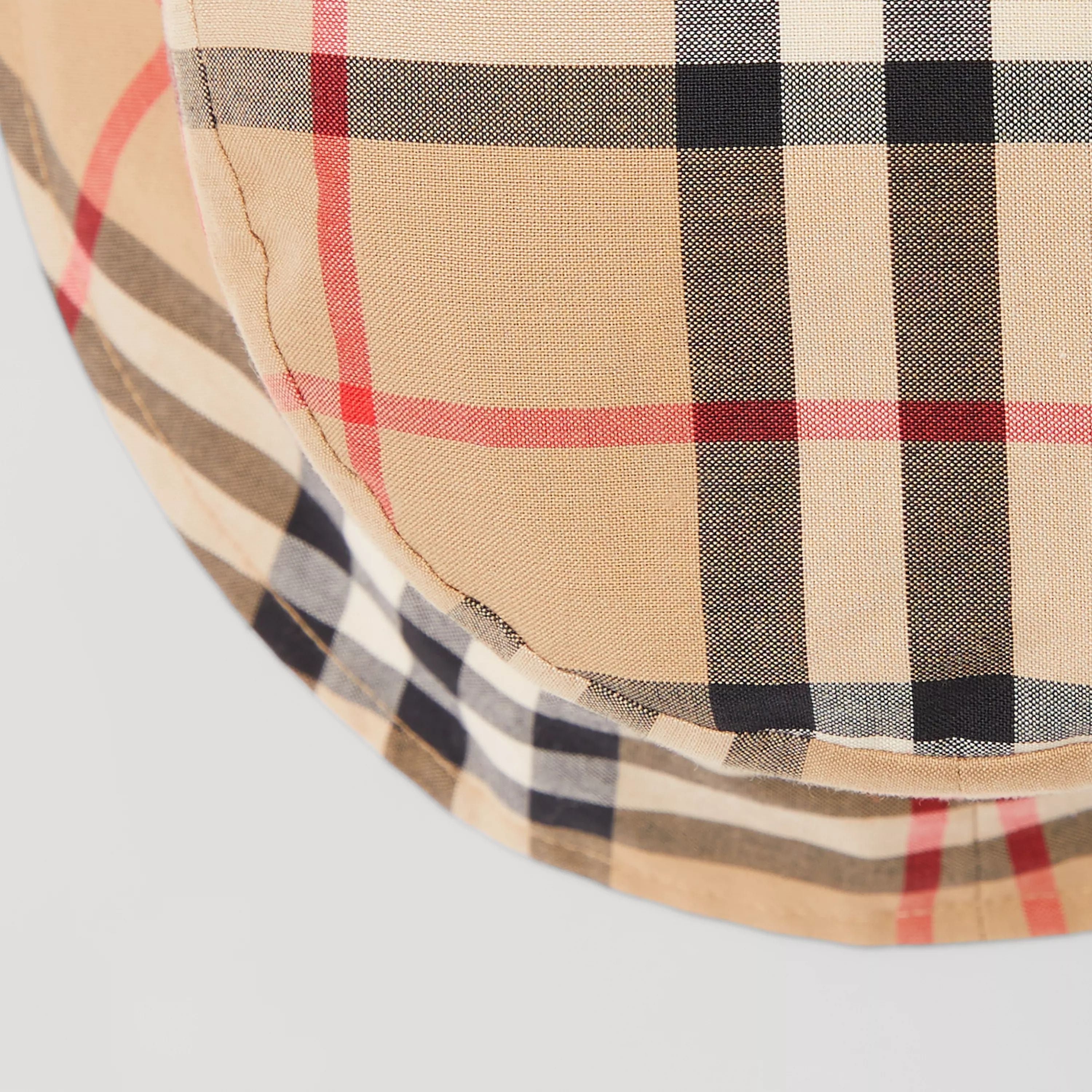 Chapeau en coton à carreaux beige pour bébés garçons et filles