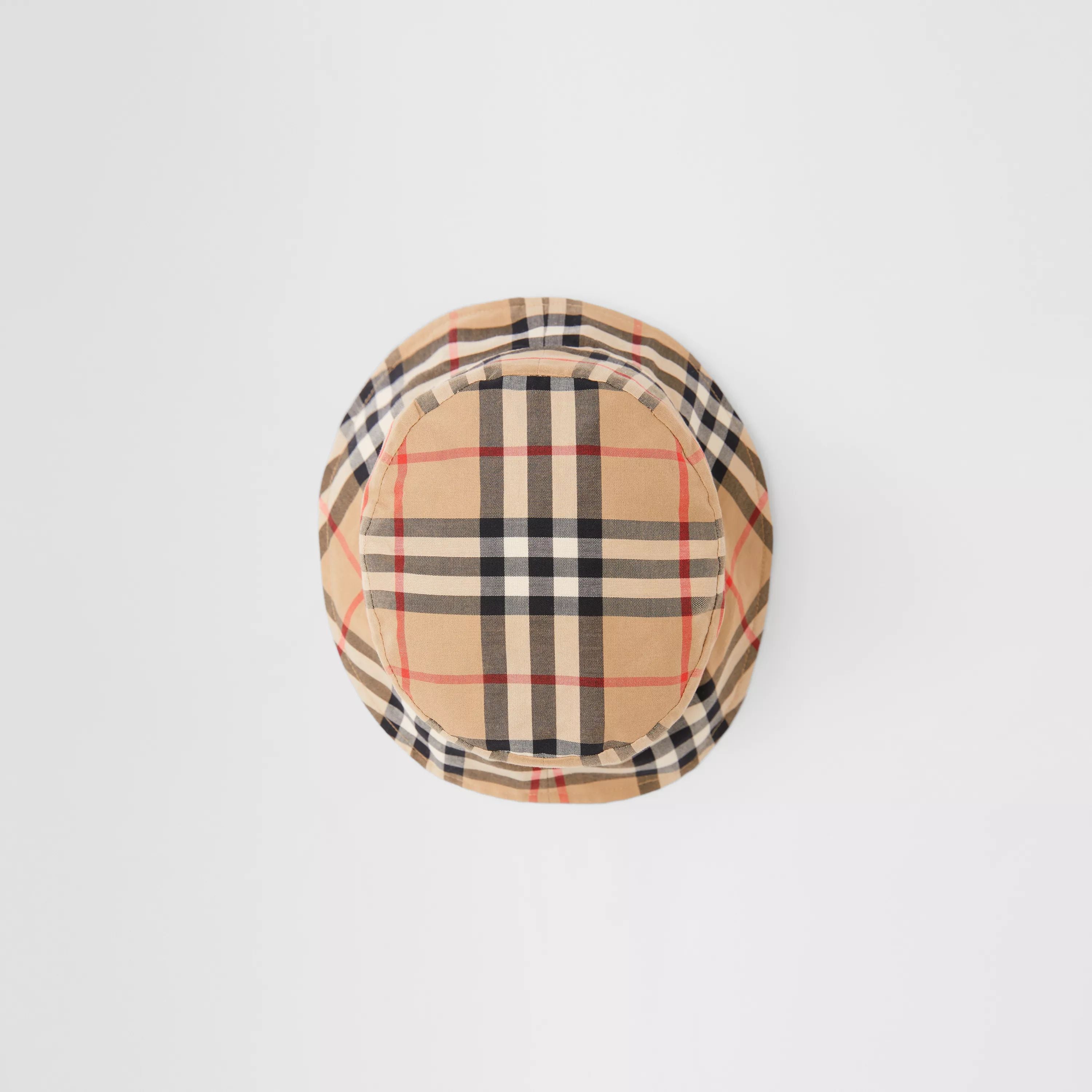 Chapeau en coton à carreaux beige pour bébés garçons et filles
