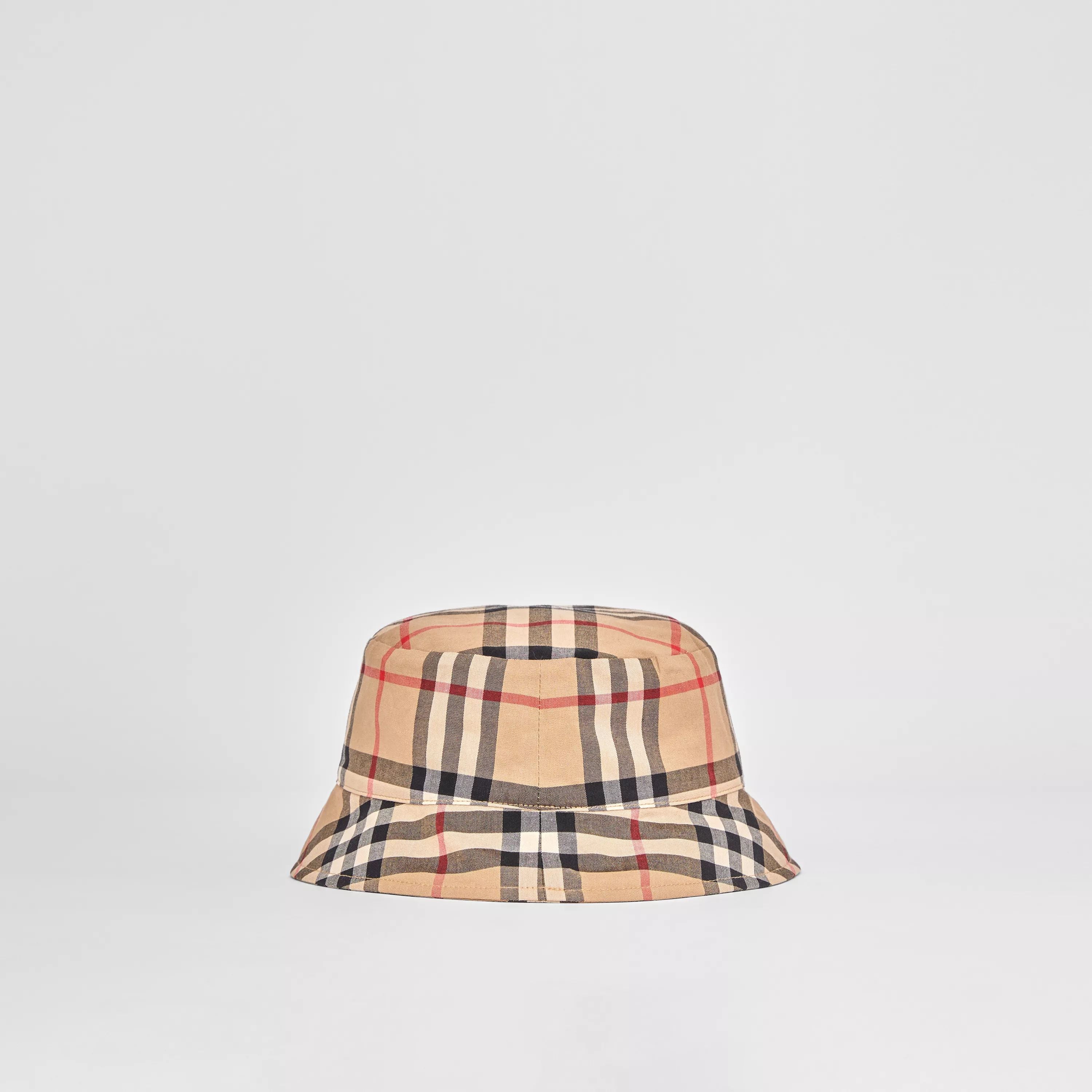 Chapeau en coton à carreaux beige pour bébés garçons et filles