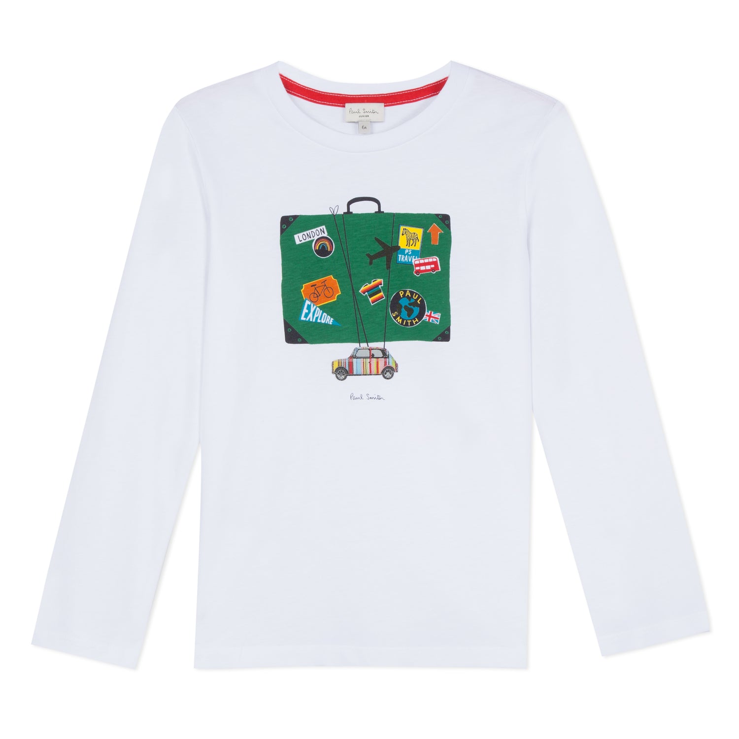 Boys White Printing Cotton Top