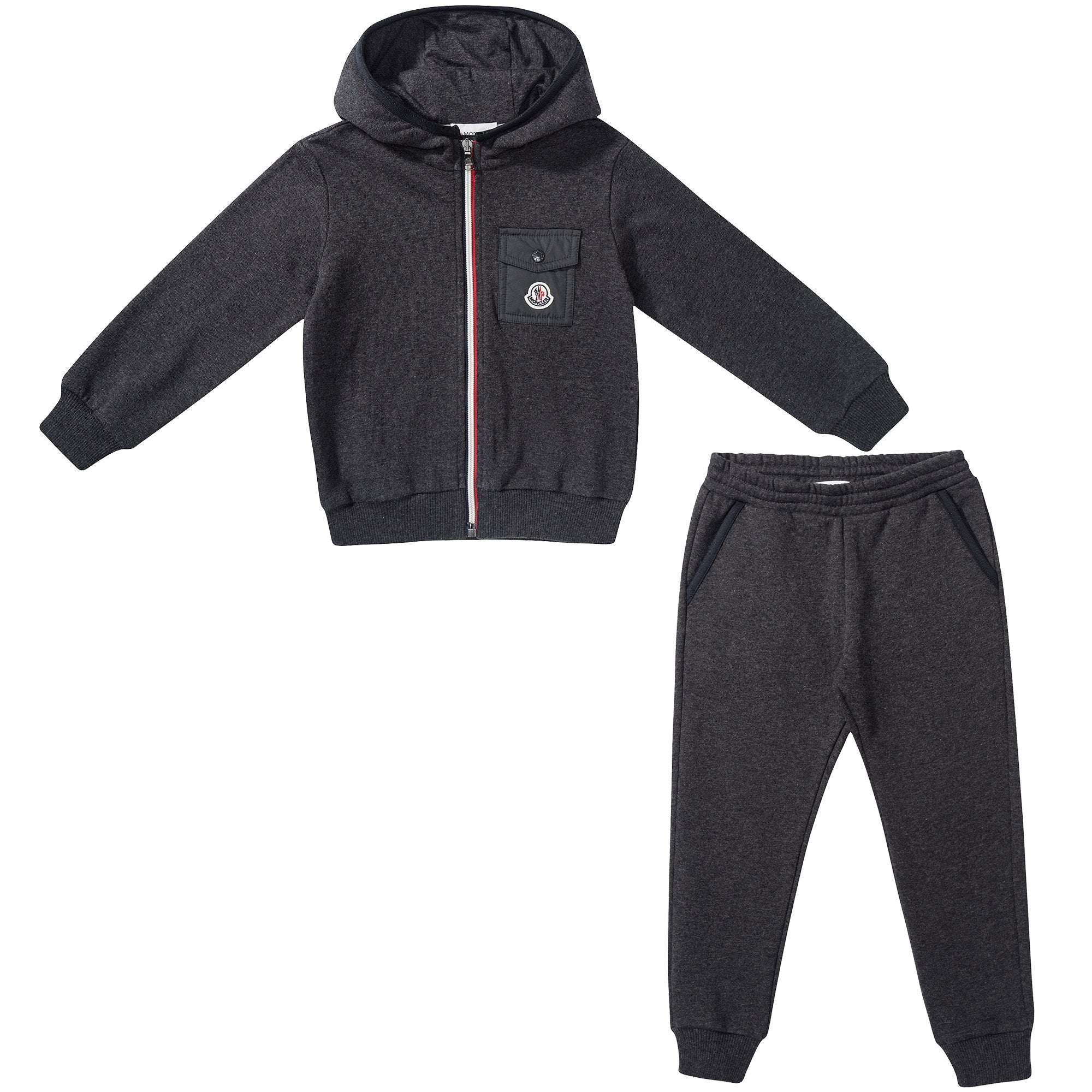 Boys Dark Grey Cotton Tracksuit