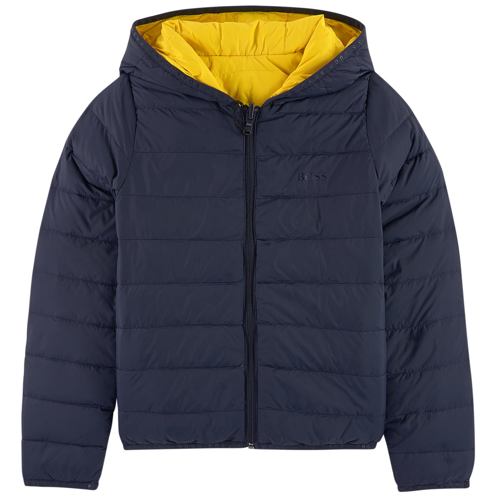 Boys Black & Yellow Reversibie Coat