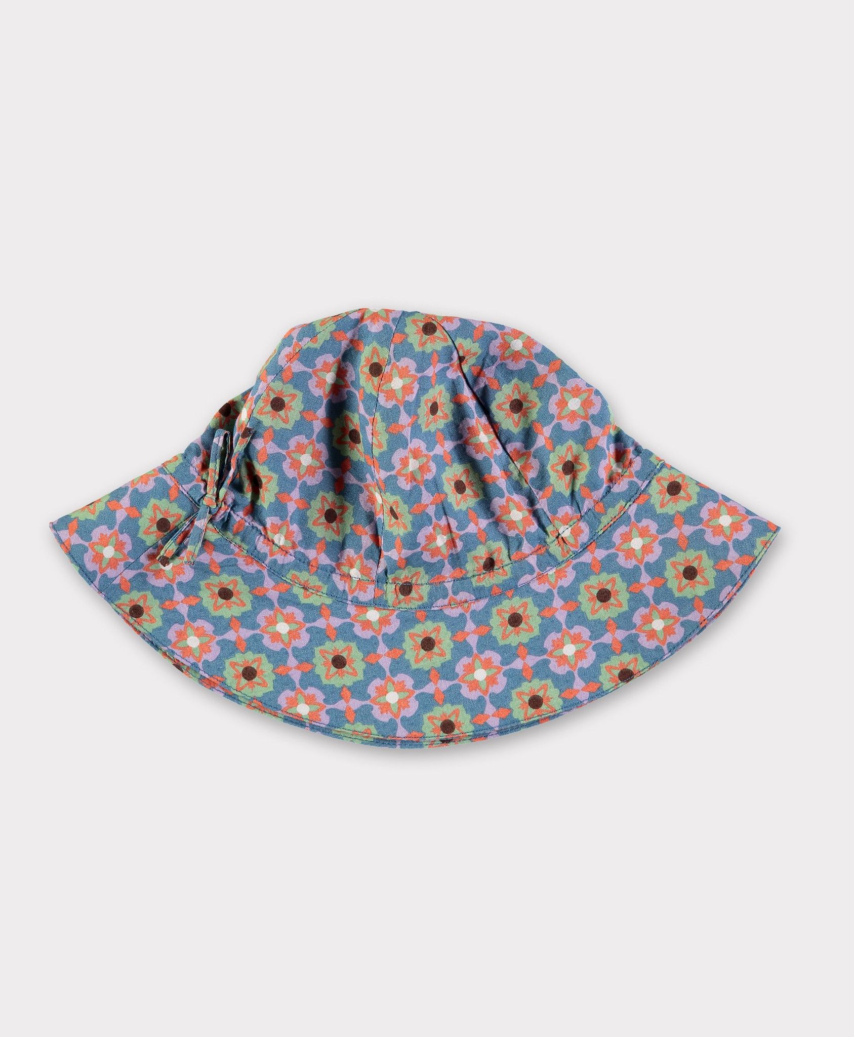 Boys&Girls Blue Orchid Block Printed Sun Hat - CÉMAROSE | Children's Fashion Store