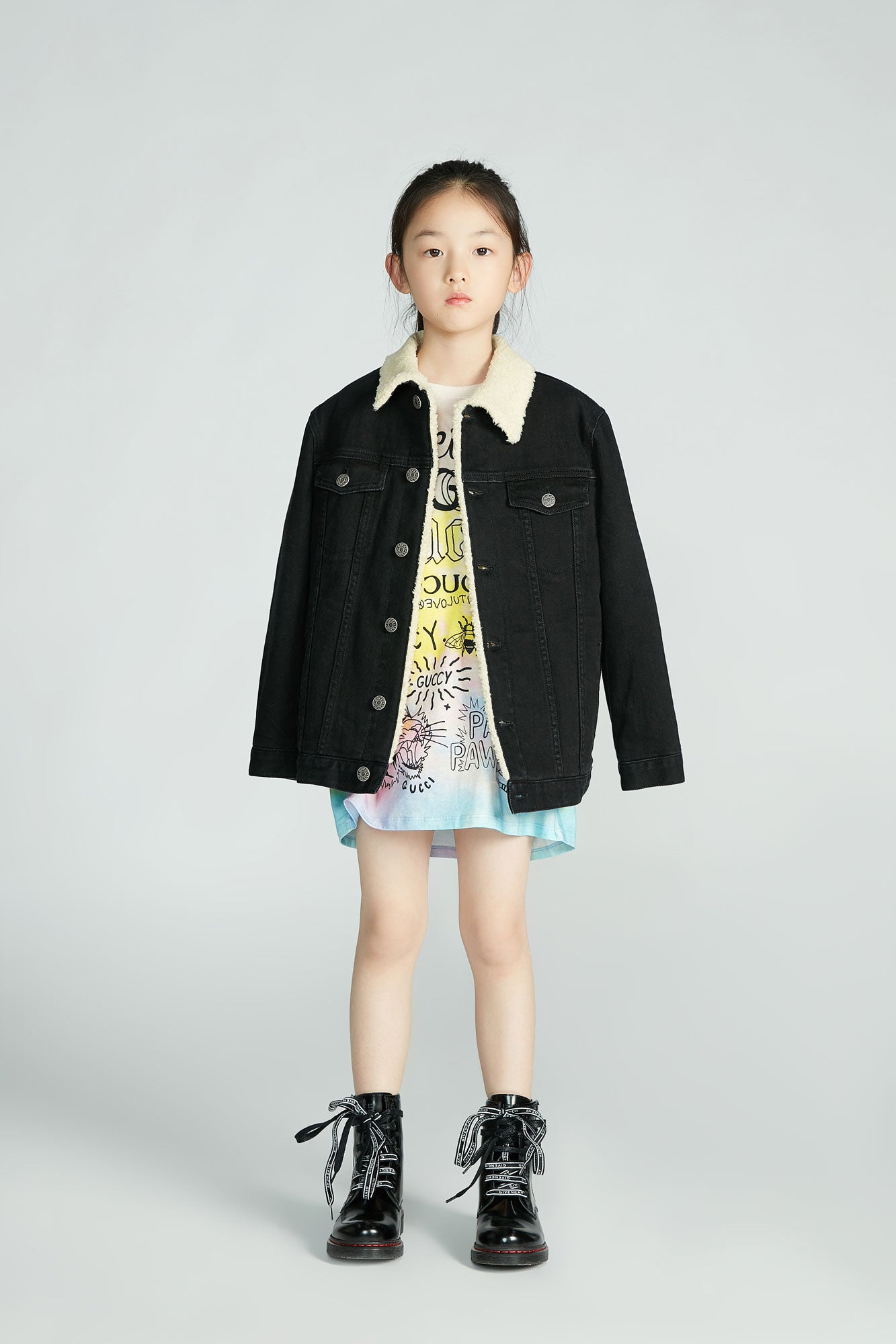 Boys Black Logo Cotton Jacket
