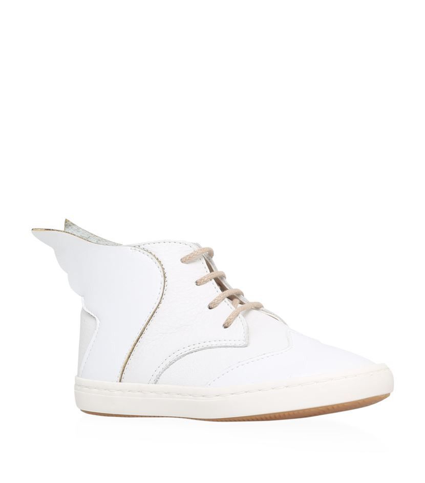 Boys White 'Hermes Wings' High-top Leather Boots - CÉMAROSE | Children's Fashion Store - 1