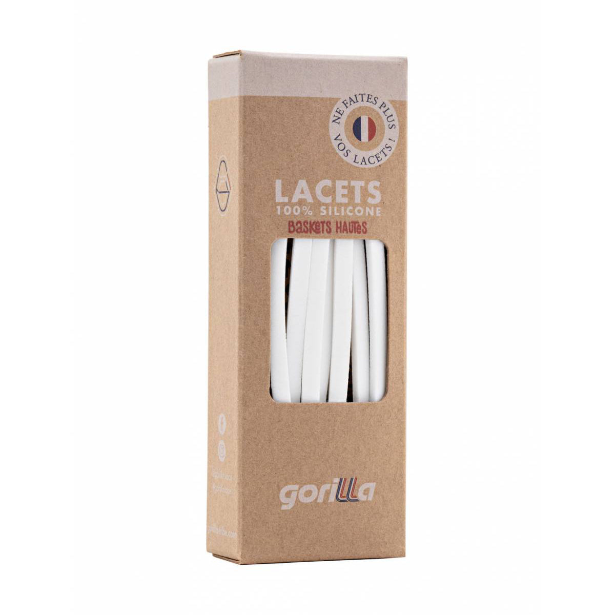 Adult White Silicone Shoelace