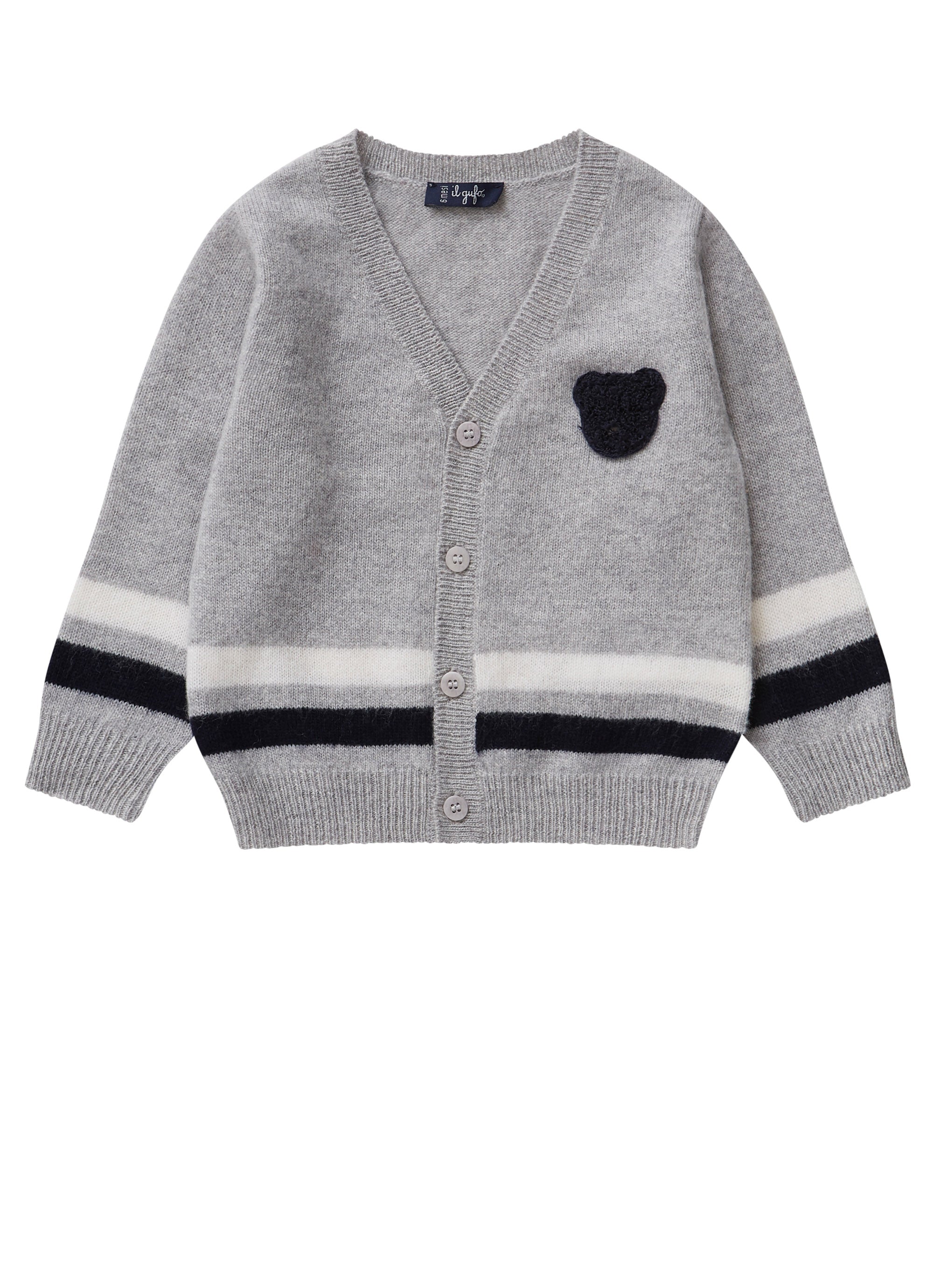 Baby Boys Grey Wool Cardigan