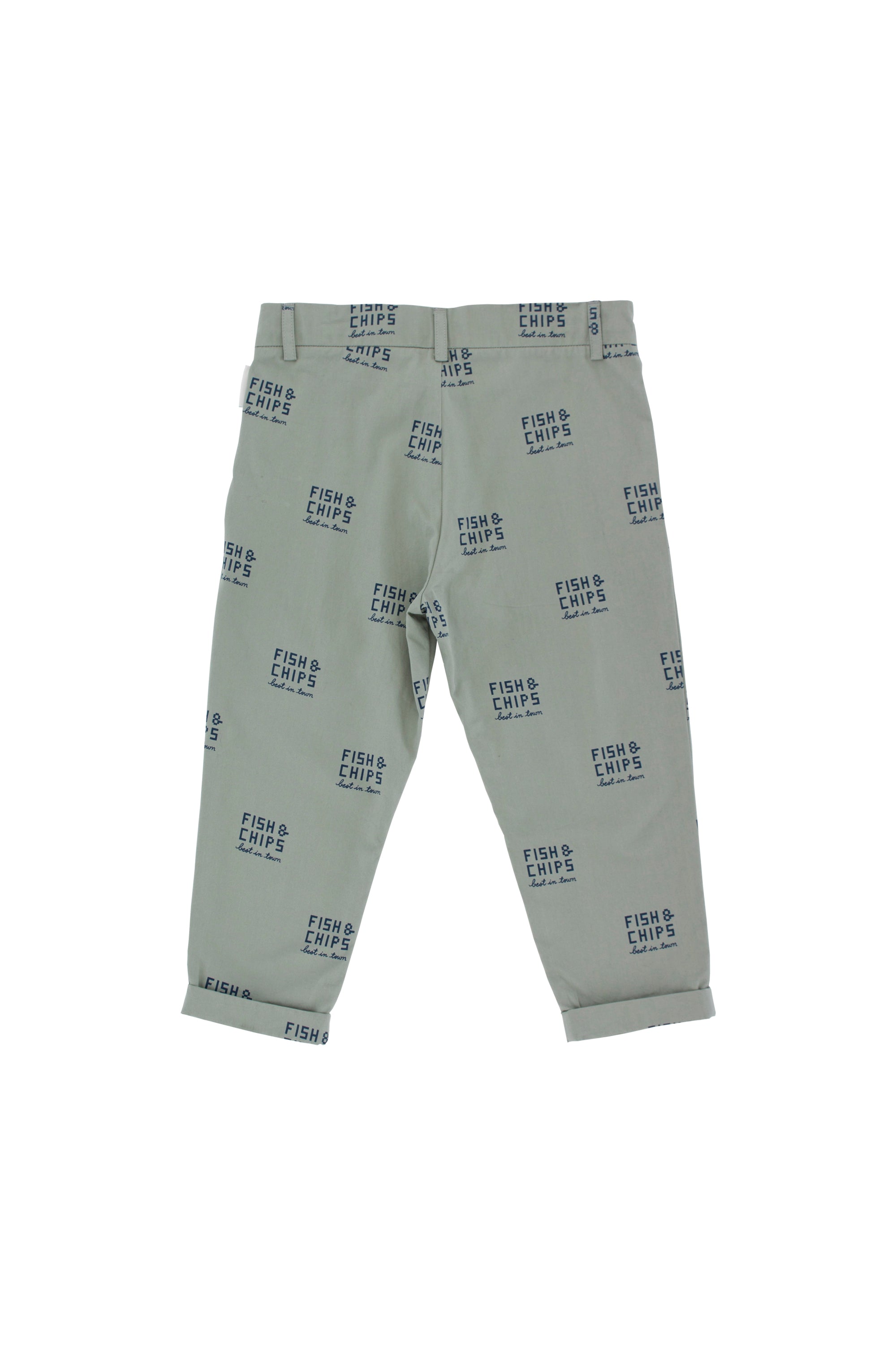 Boys Dark Pistacho & Navy Cotton Trpusers