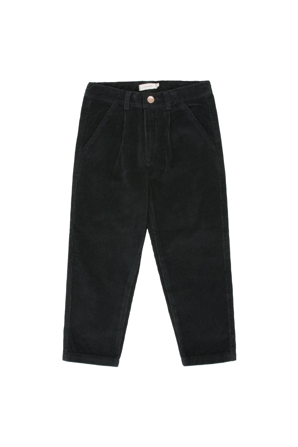 Boys & Girls Black Pleated Cotton Trousers