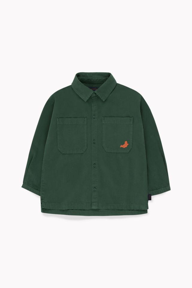 Boys & Girls Green Cotton Shirt