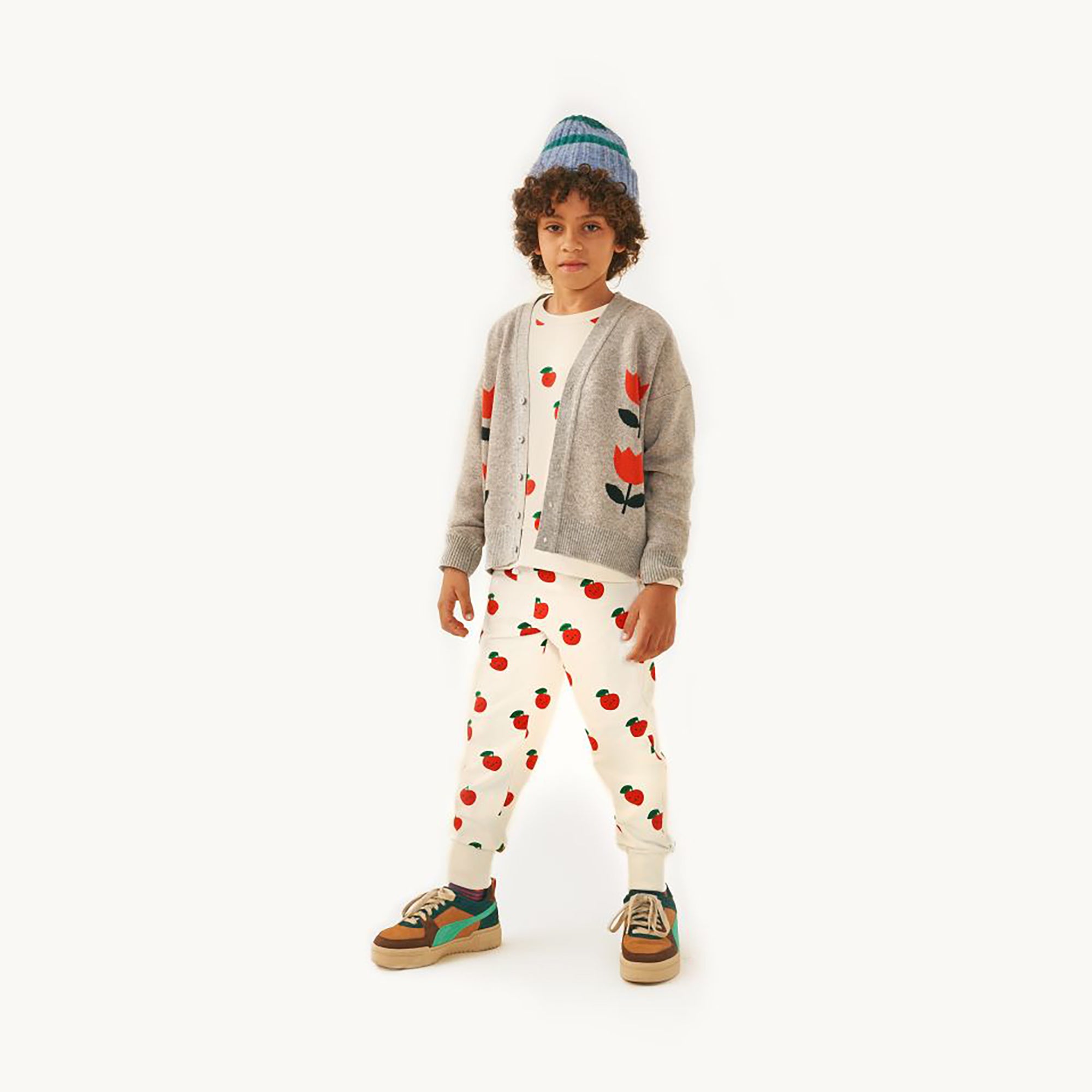 Boys & Girls Grey Flowers Cardigan