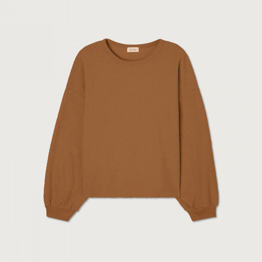 Girls Camel Cotton Sweatshirt