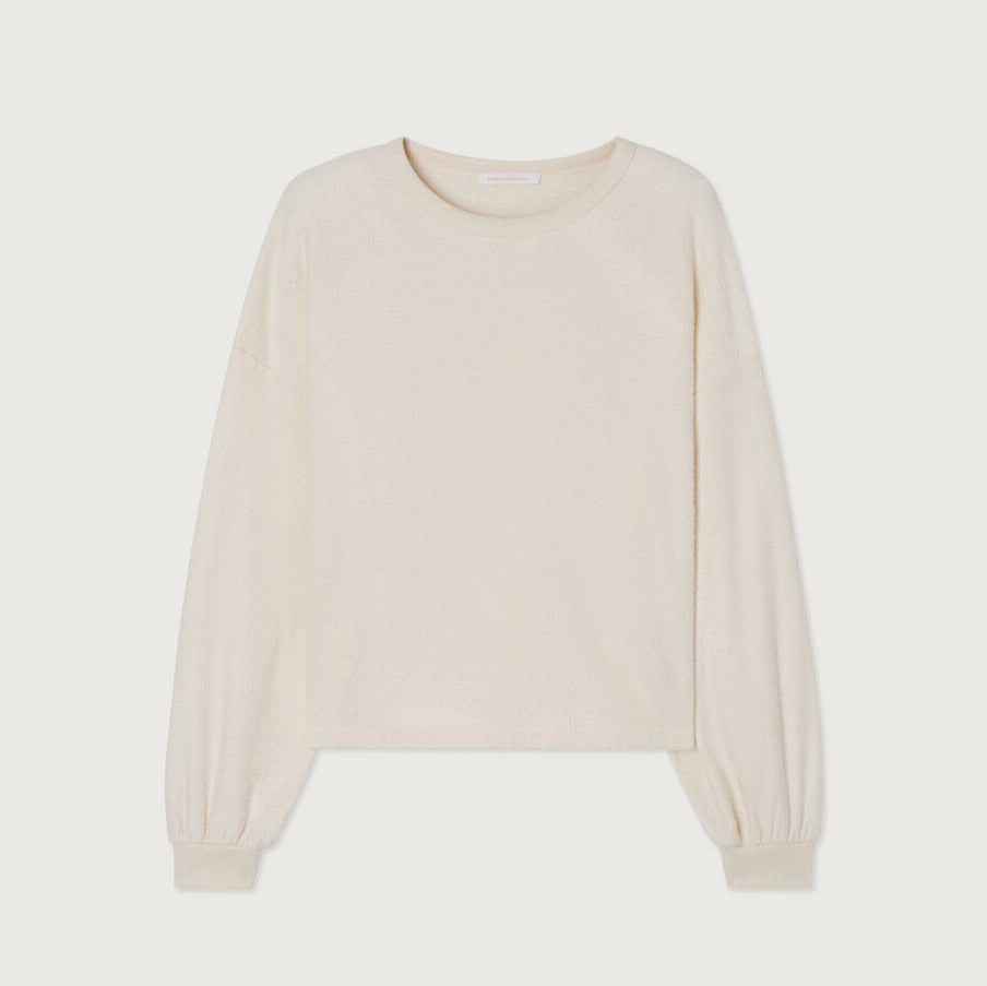 Girls White Cotton Sweatshirt