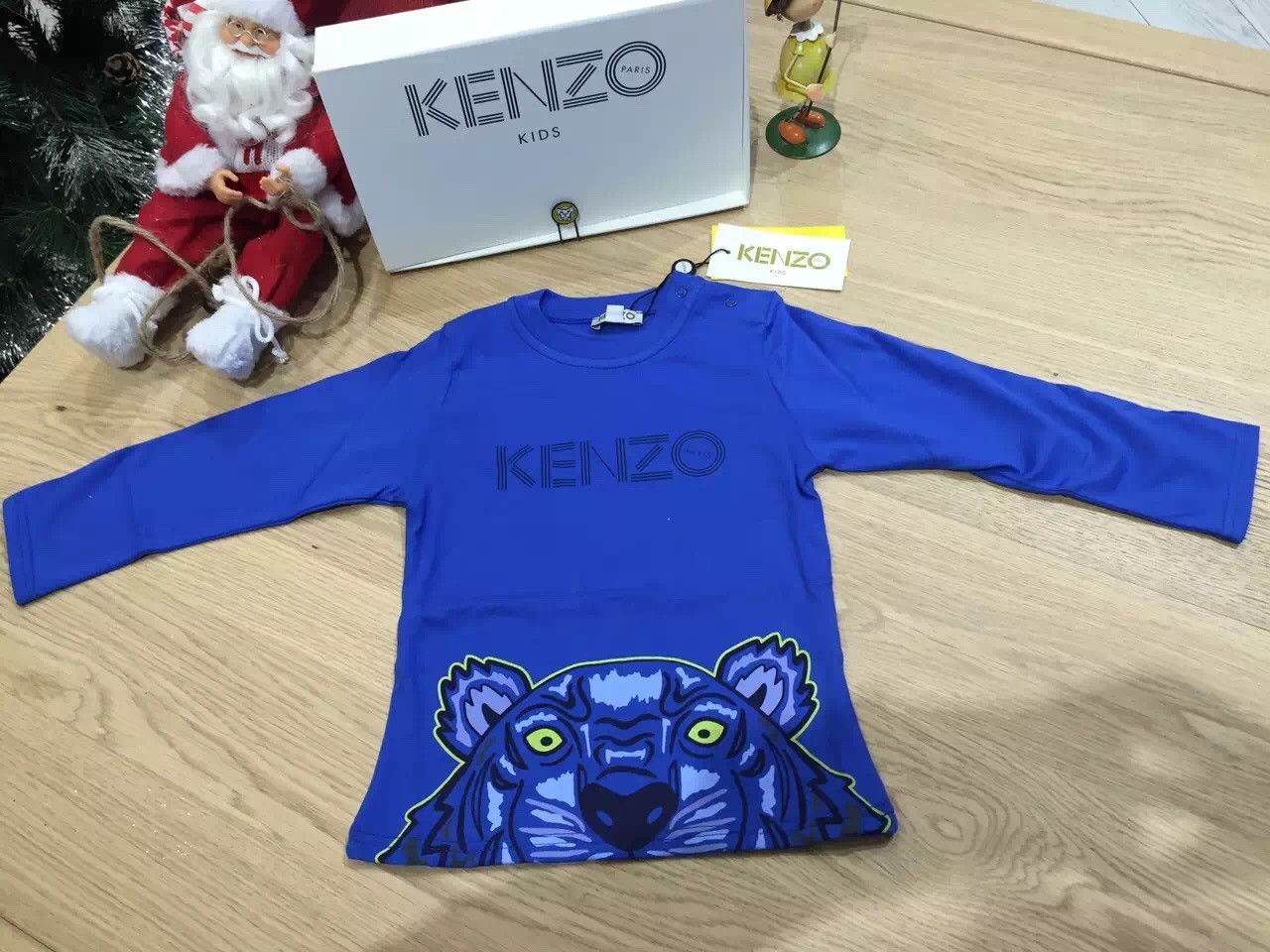 Baby Boys Blue Tiger Head Printed Cotton T-Shirt - CÉMAROSE | Children's Fashion Store