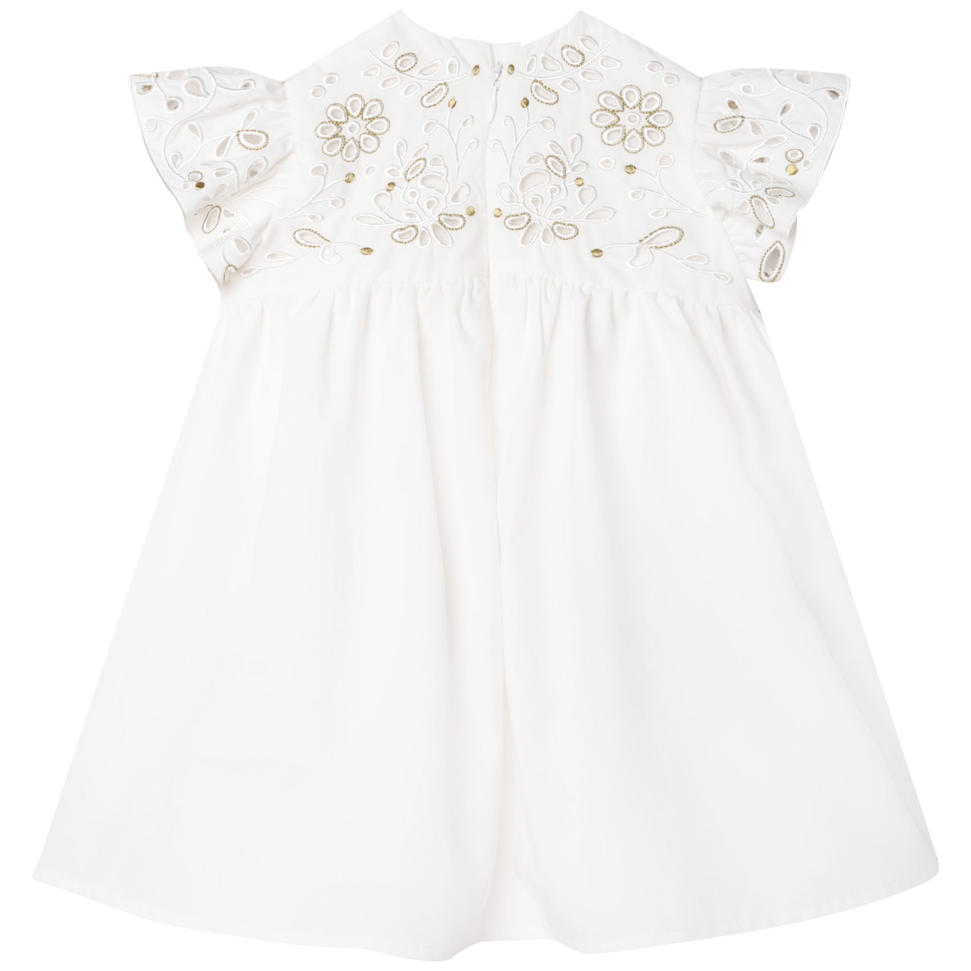 Baby Girls White Embroidered Cotton Dress