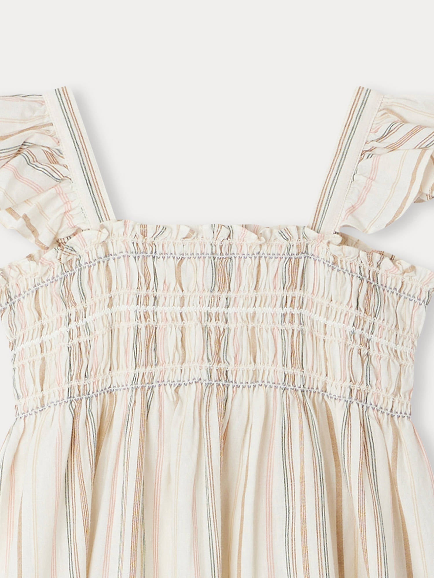 Girls Multicolor Stripes Cotton Dress